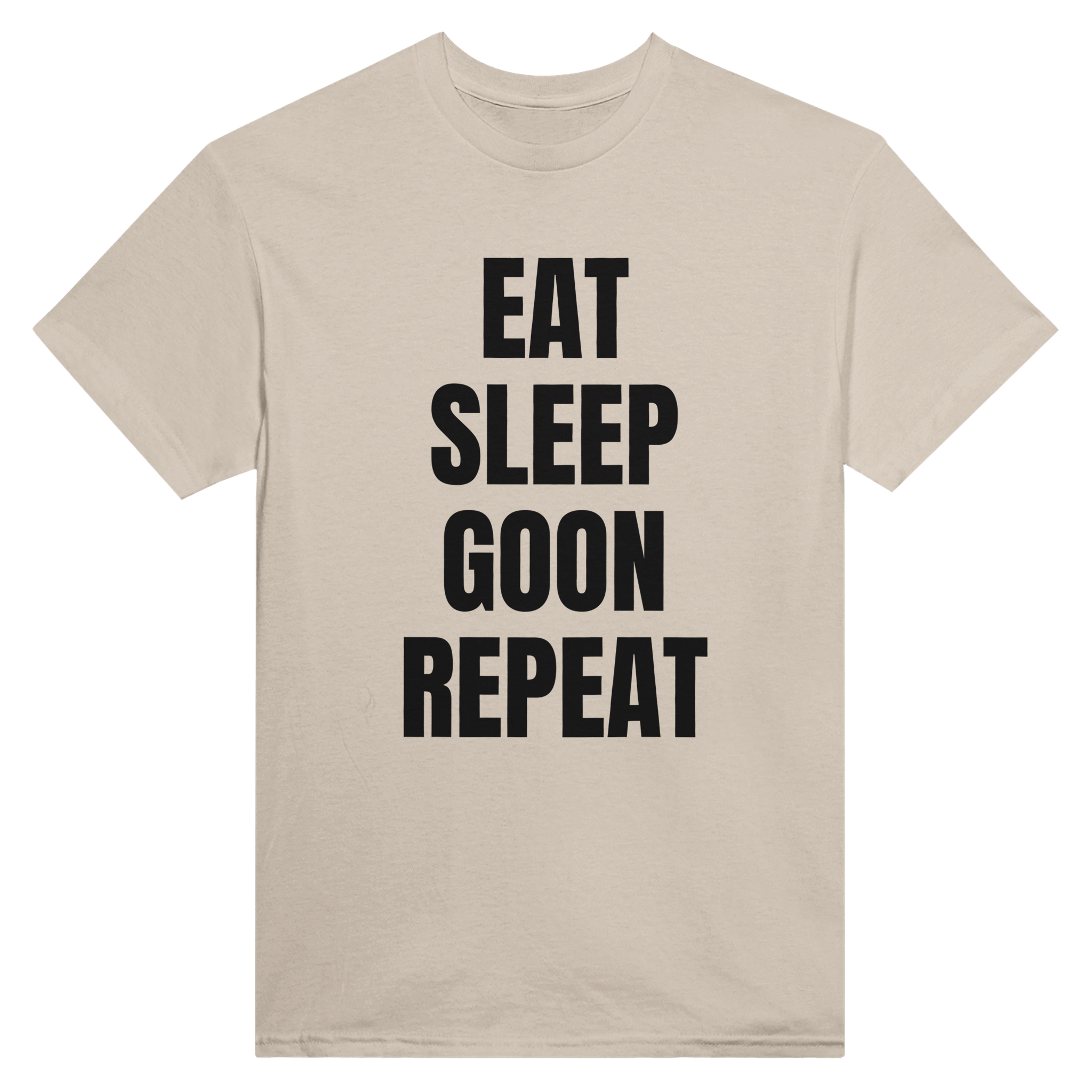 Eat sleep goon repeat – morsom t-skjorte fra Køddeklær
