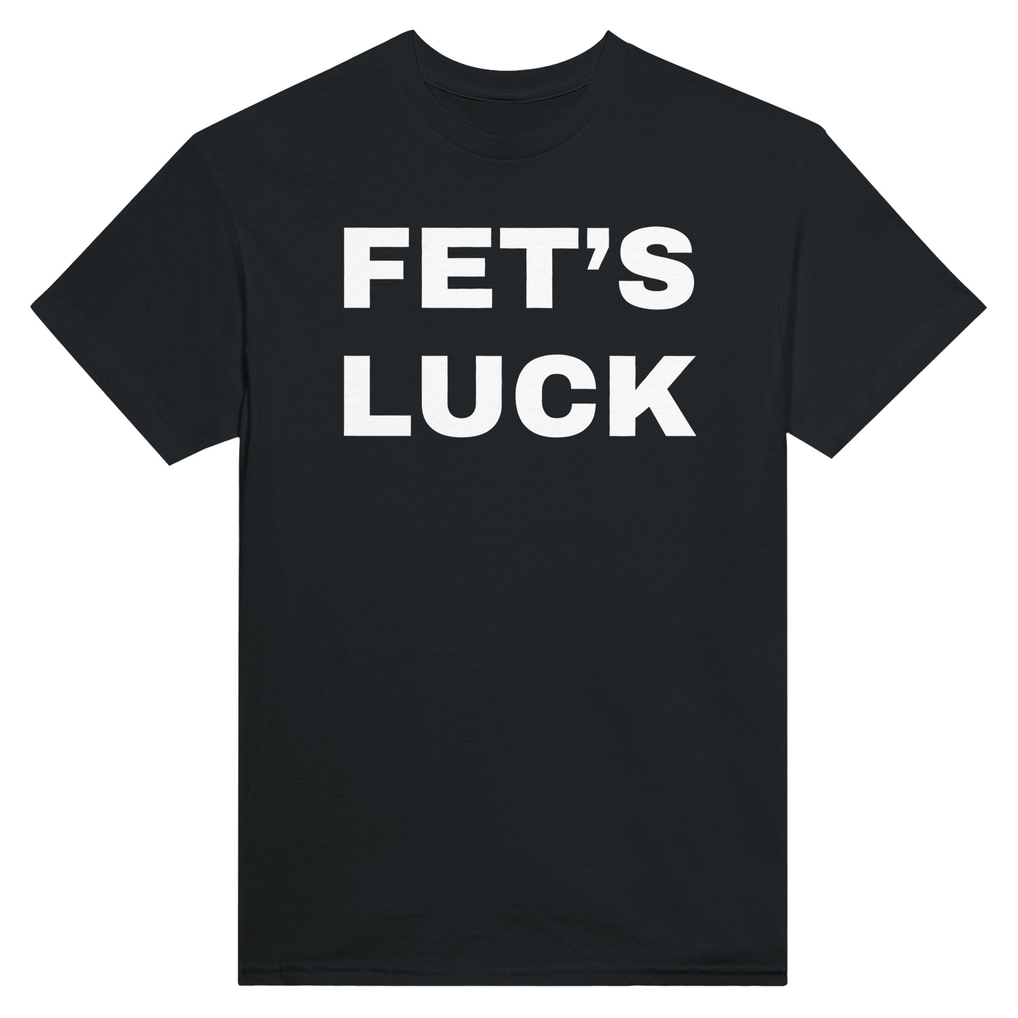Fet's luck – morsom t-skjorte fra Køddeklær