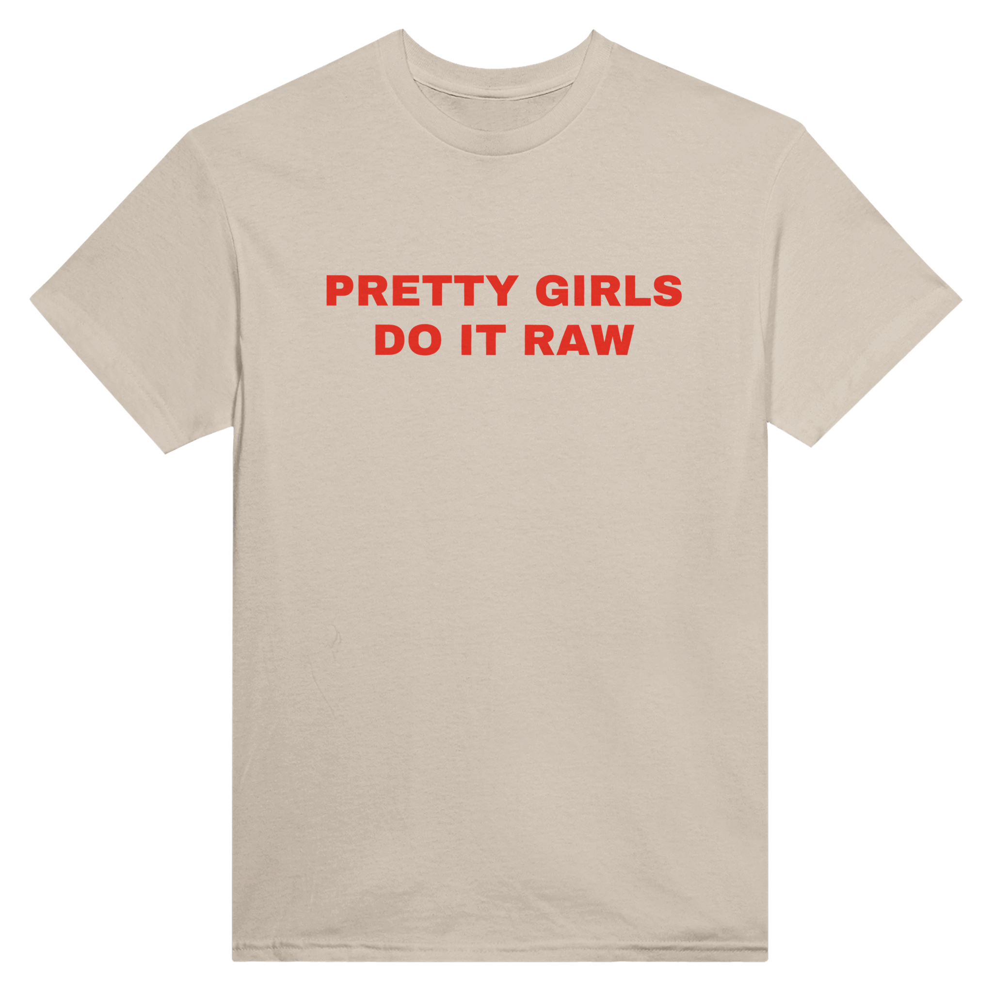 Pretty girls do it raw – morsom t-skjorte fra Køddeklær