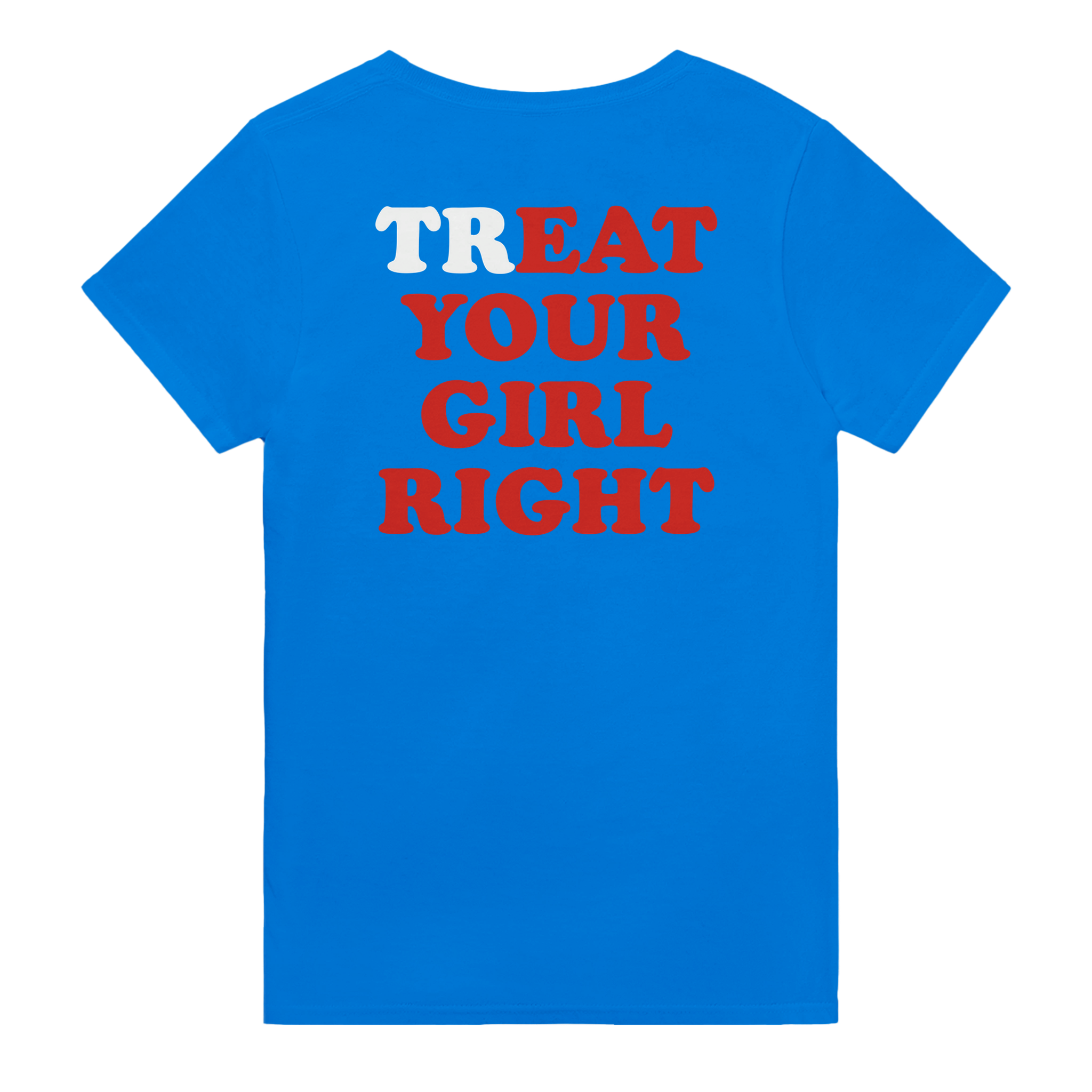 Treat your girl right – morsom t-skjorte med backprint fra Køddeklær