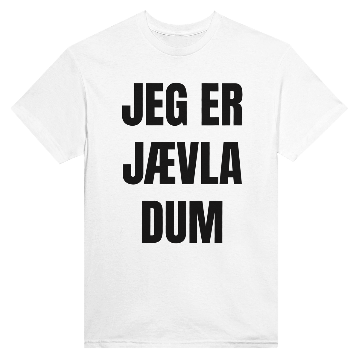 Jeg er jævla dum – morsom t-skjorte med norsk humor fra Køddeklær