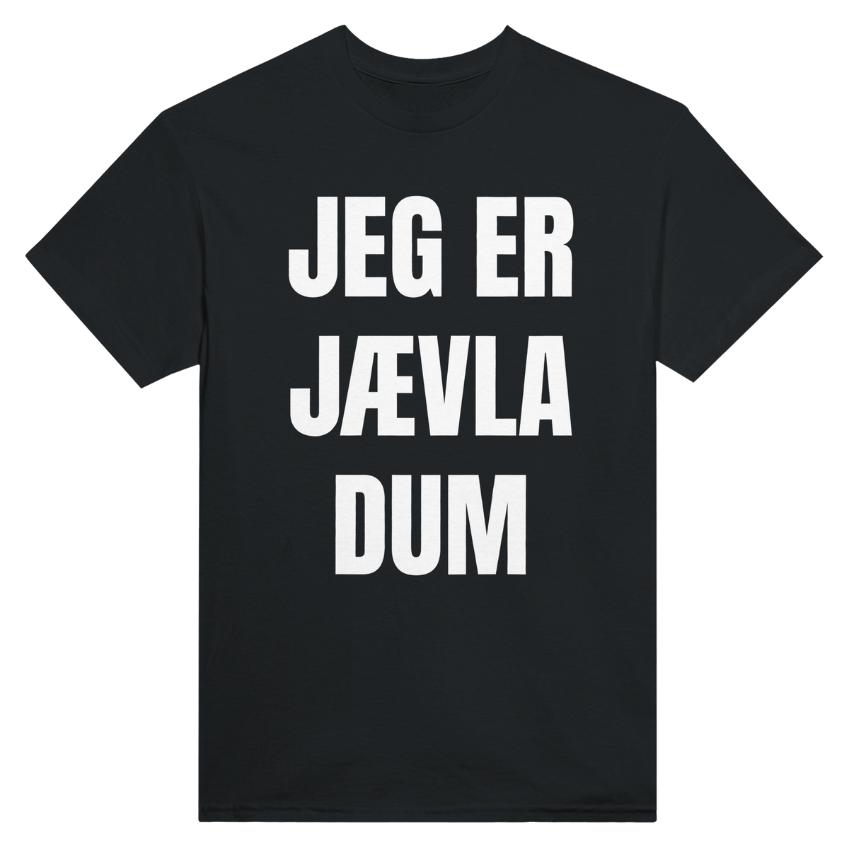 Jeg er jævla dum – morsom t-skjorte med norsk humor fra Køddeklær