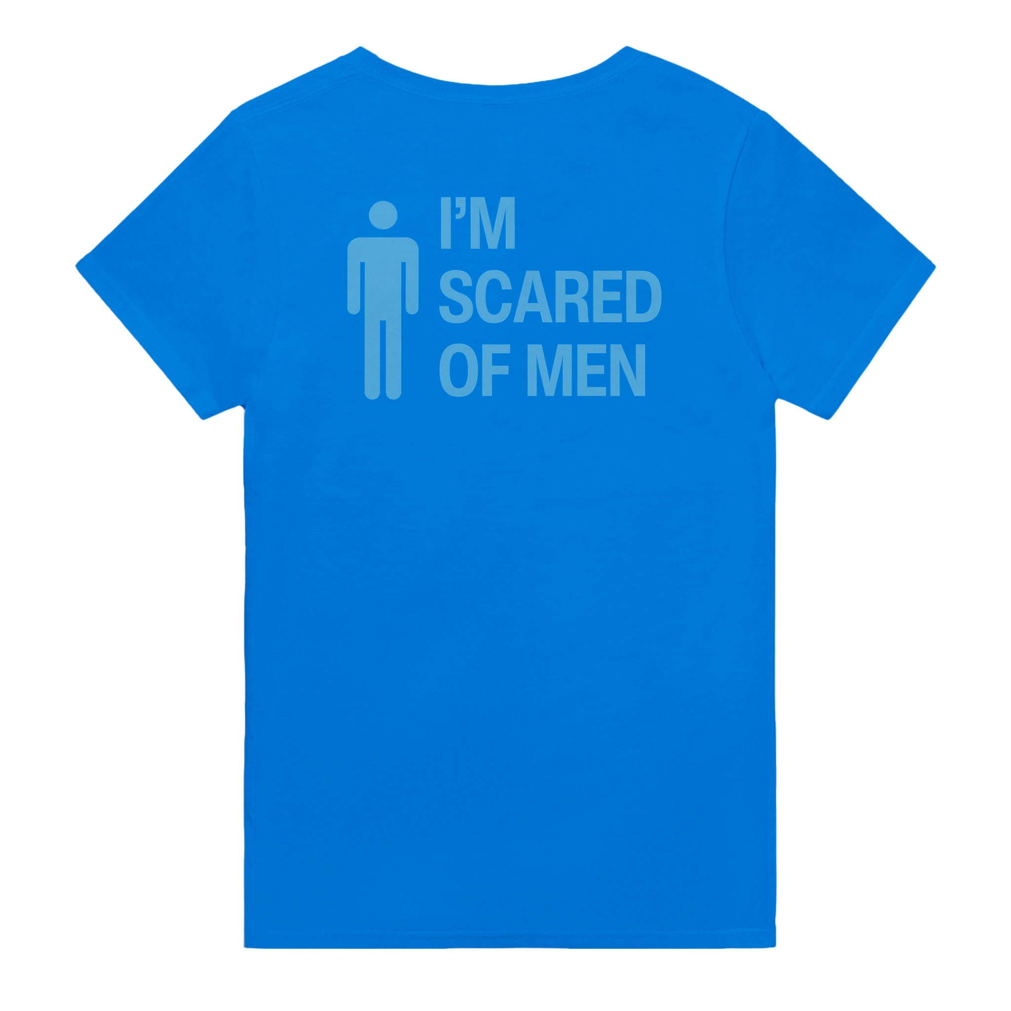 I'm scared of men – morsom t-skjorte med backprint fra Køddeklær