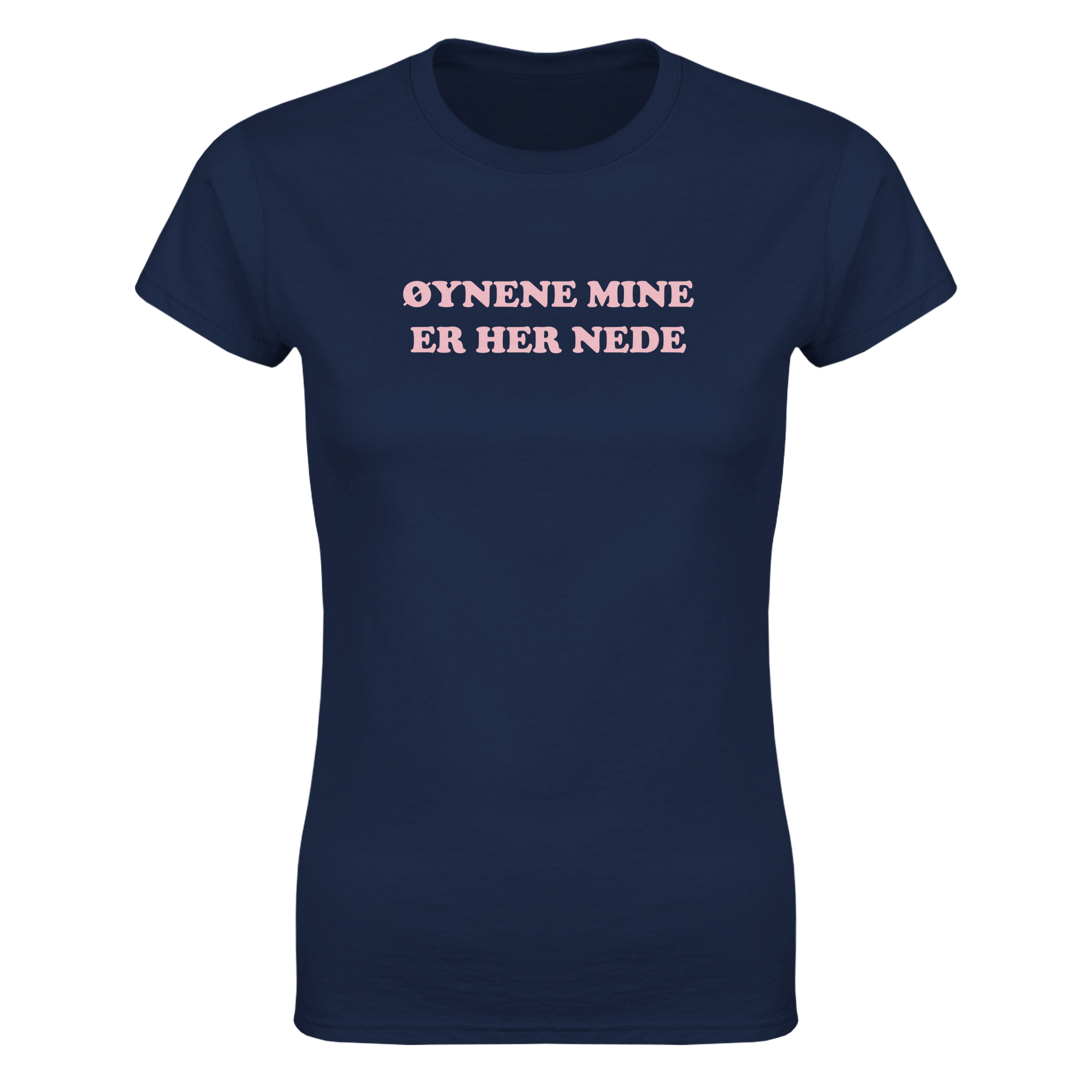 Øynene mine er her nede – morsom dame-t-skjorte fra Køddeklær