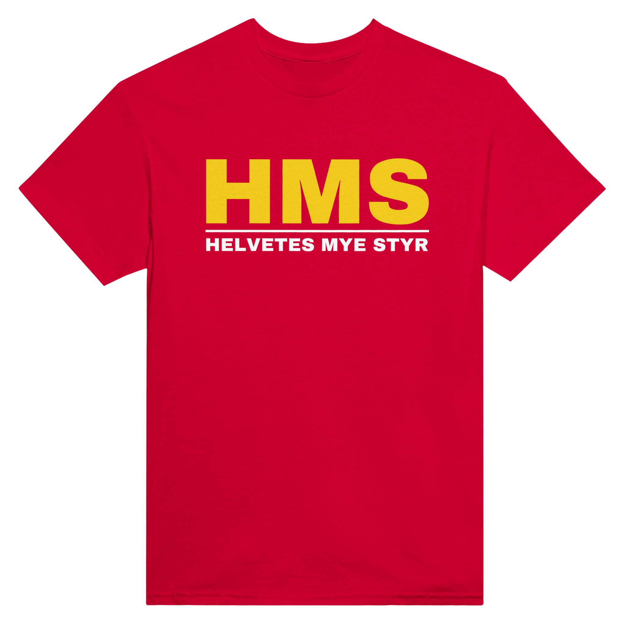 HMS – Helvetes mye styr – morsom t-skjorte med norsk humor fra Køddeklær