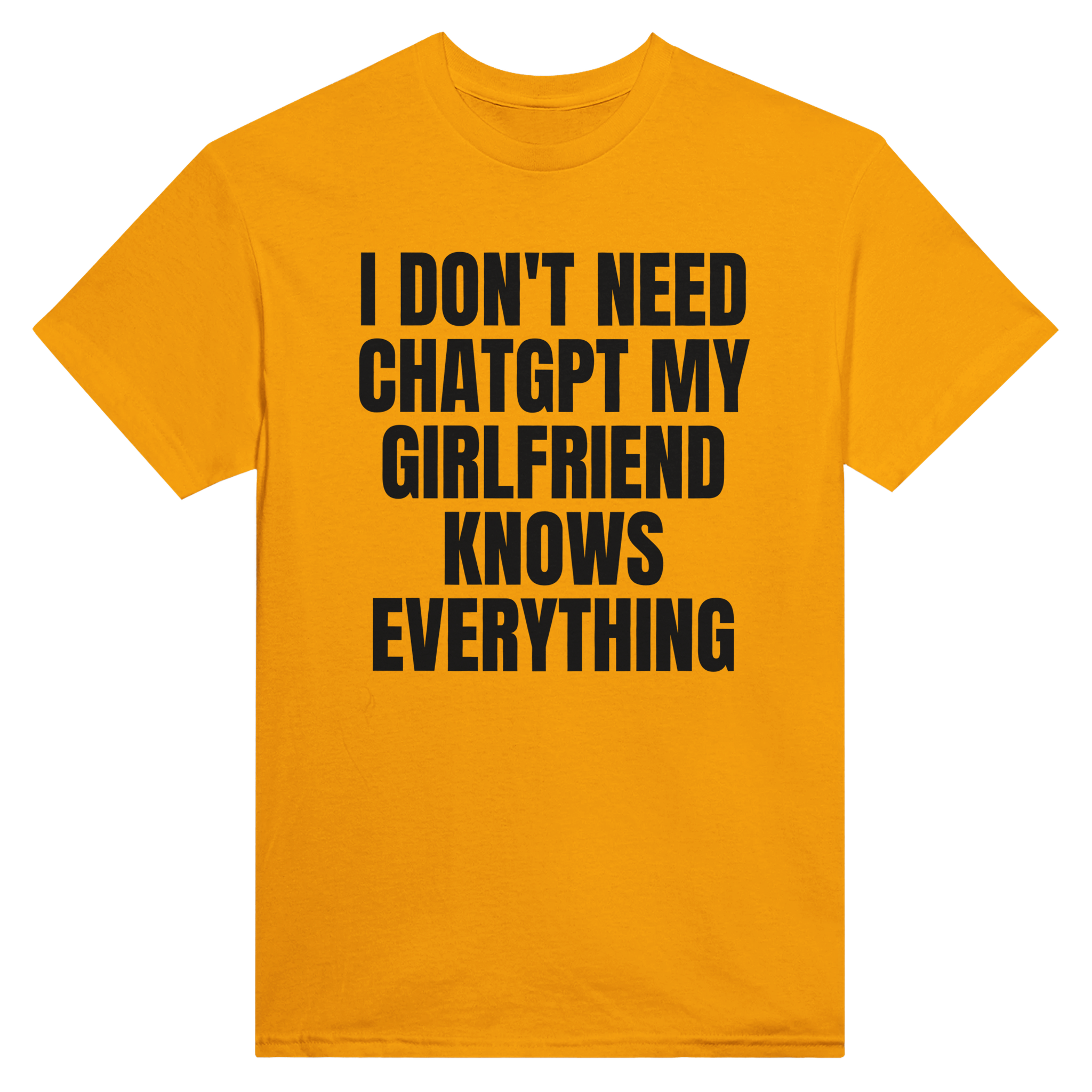 I don't need ChatGPT my girlfriend knows everything – morsom t-skjorte fra Køddeklær
