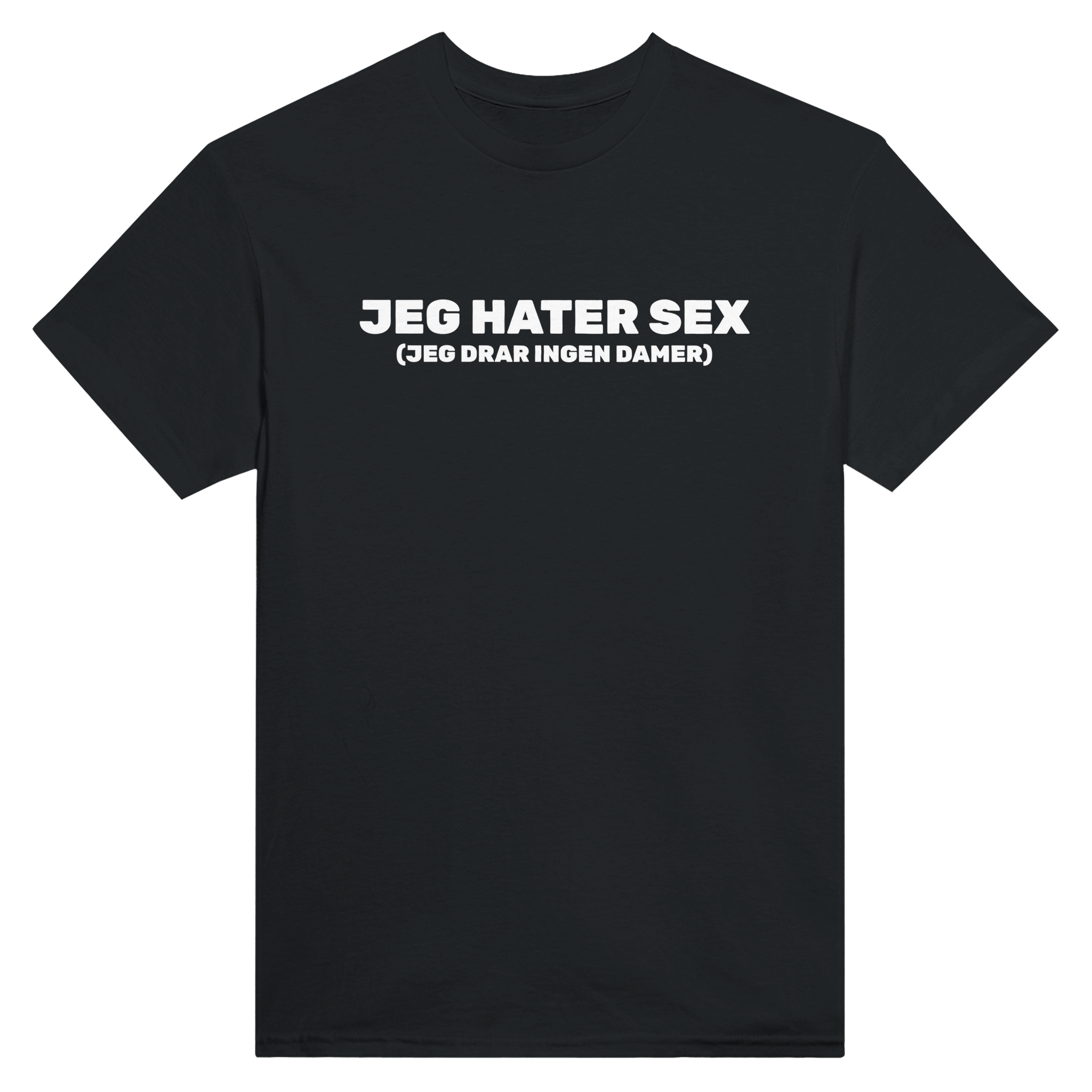 Jeg hater sex – morsom t-skjorte fra Køddeklær