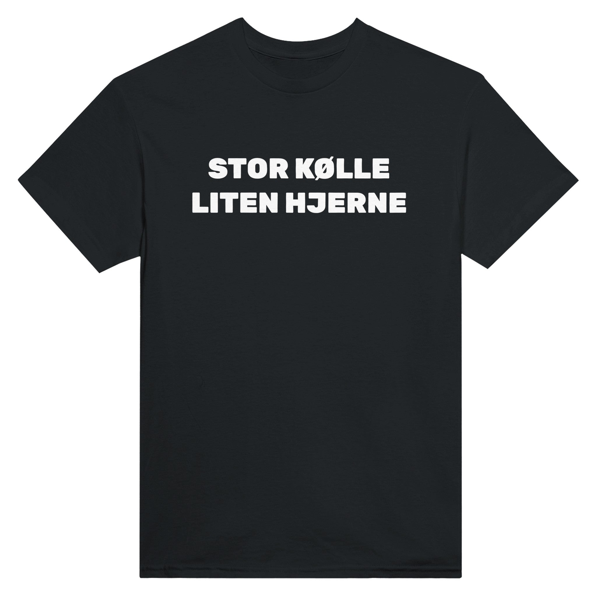 Stor kølle liten hjerne – morsom t-skjorte fra Køddeklær