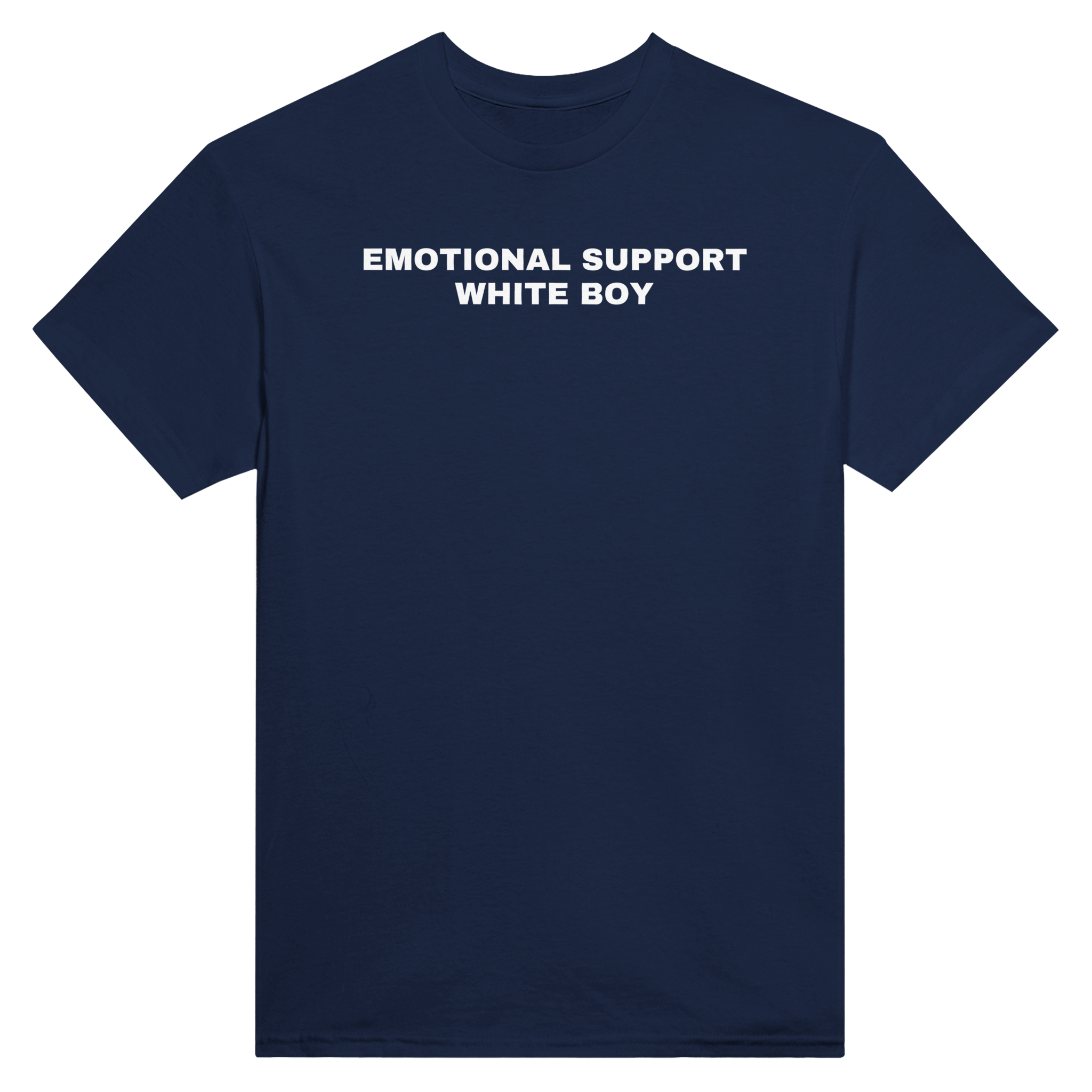 Emotional support white boy – morsom t-skjorte fra Køddeklær