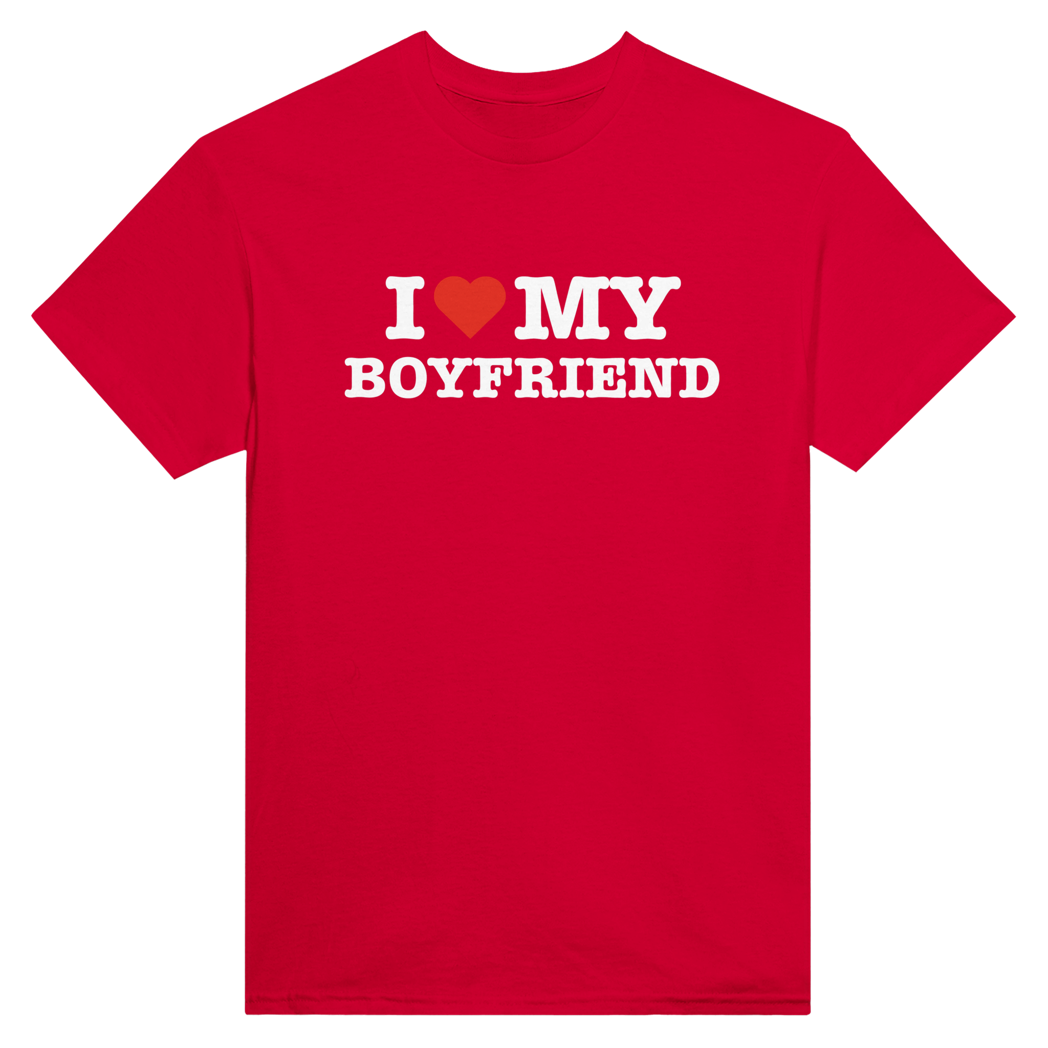 I love my boyfriend – morsom t-skjorte fra Køddeklær
