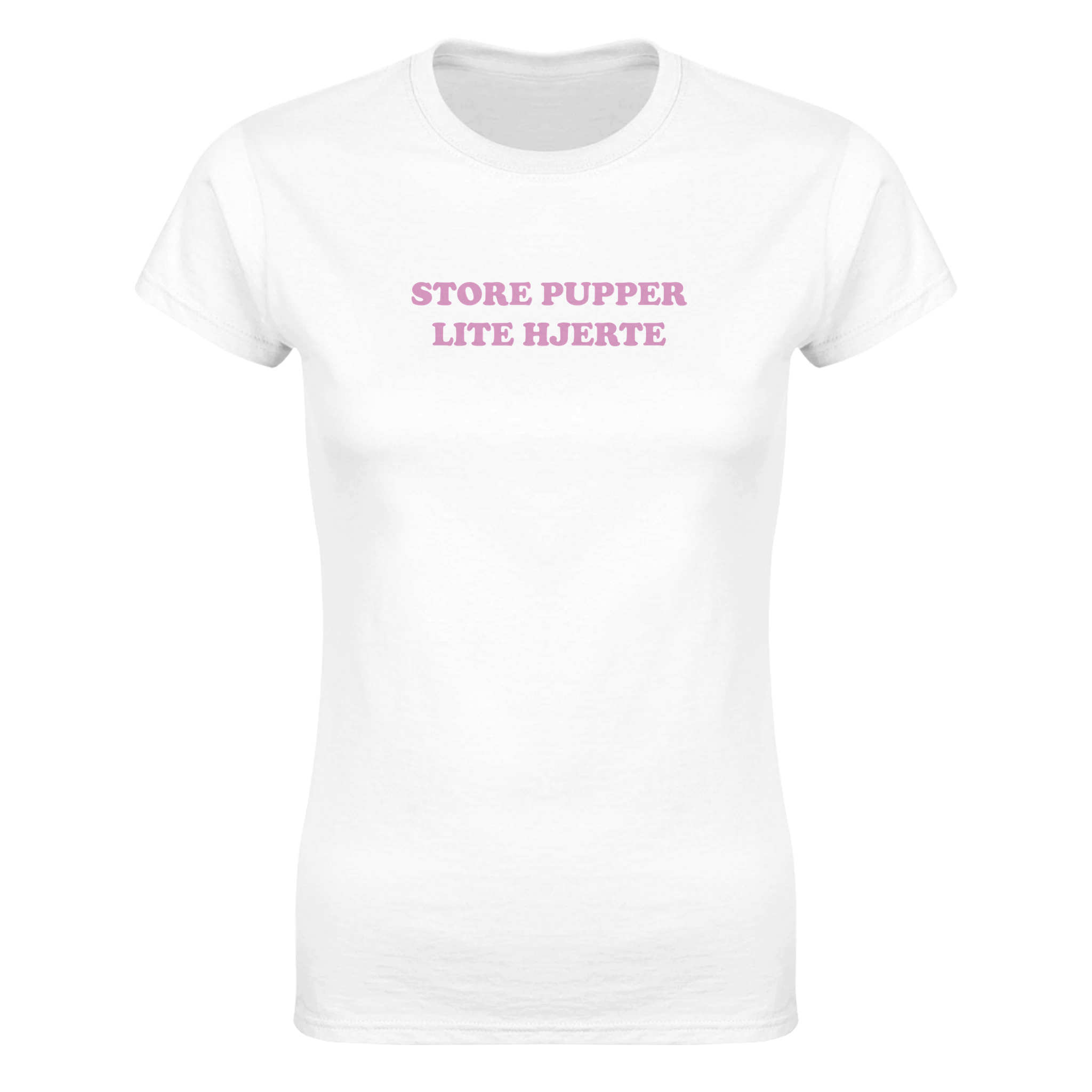 Store pupper lite hjerte – morsom dame-t-skjorte fra Køddeklær