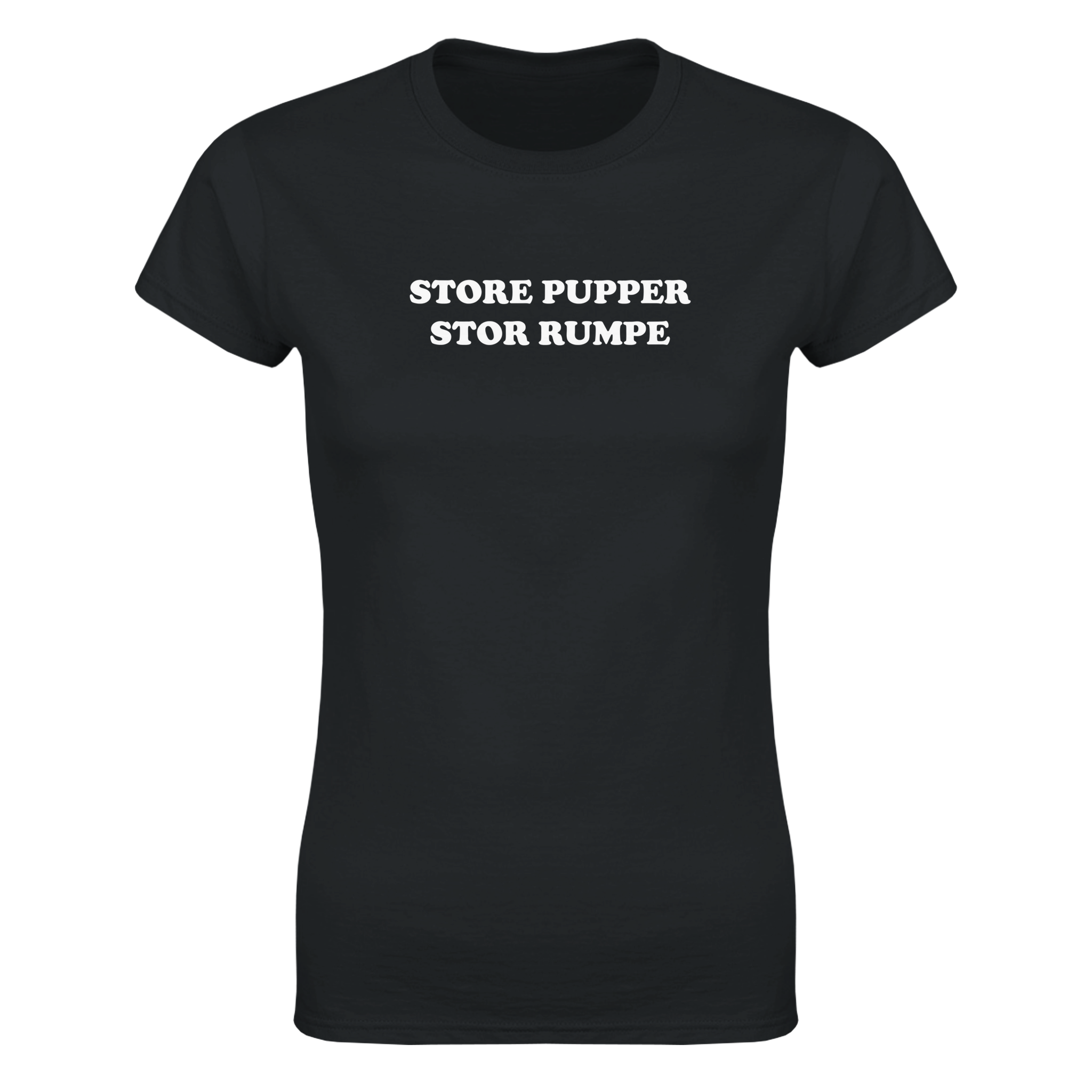 Store pupper stor rumpe – morsom dame-t-skjorte fra Køddeklær