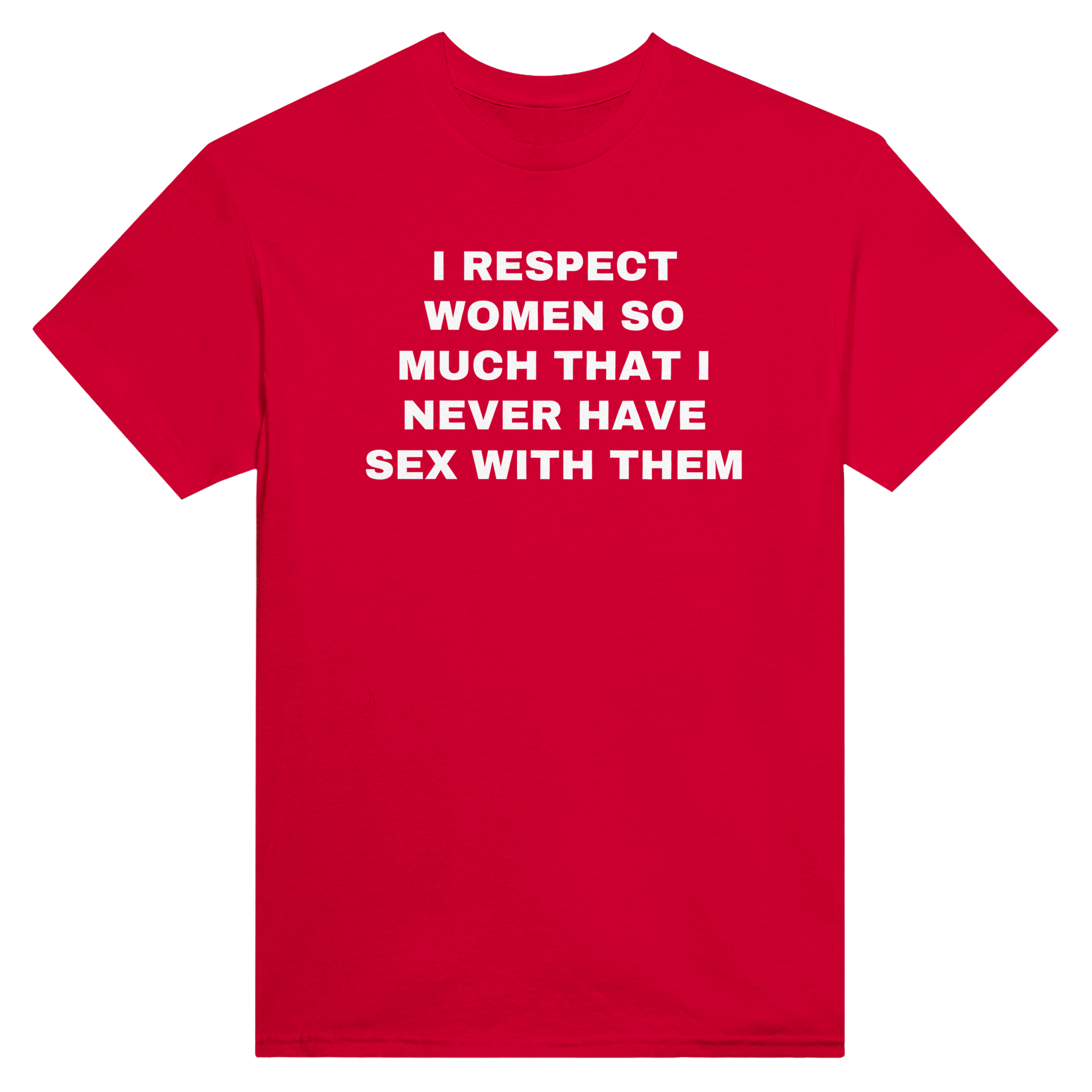 I respect women so much that i never have sex with them – morsom t-skjorte fra Køddeklær
