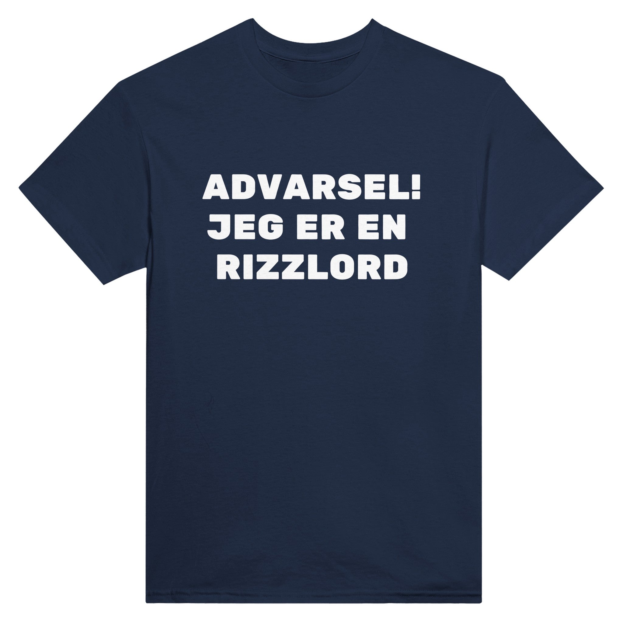 Advarsel! jeg er en rizzlord – morsom t-skjorte fra Køddeklær
