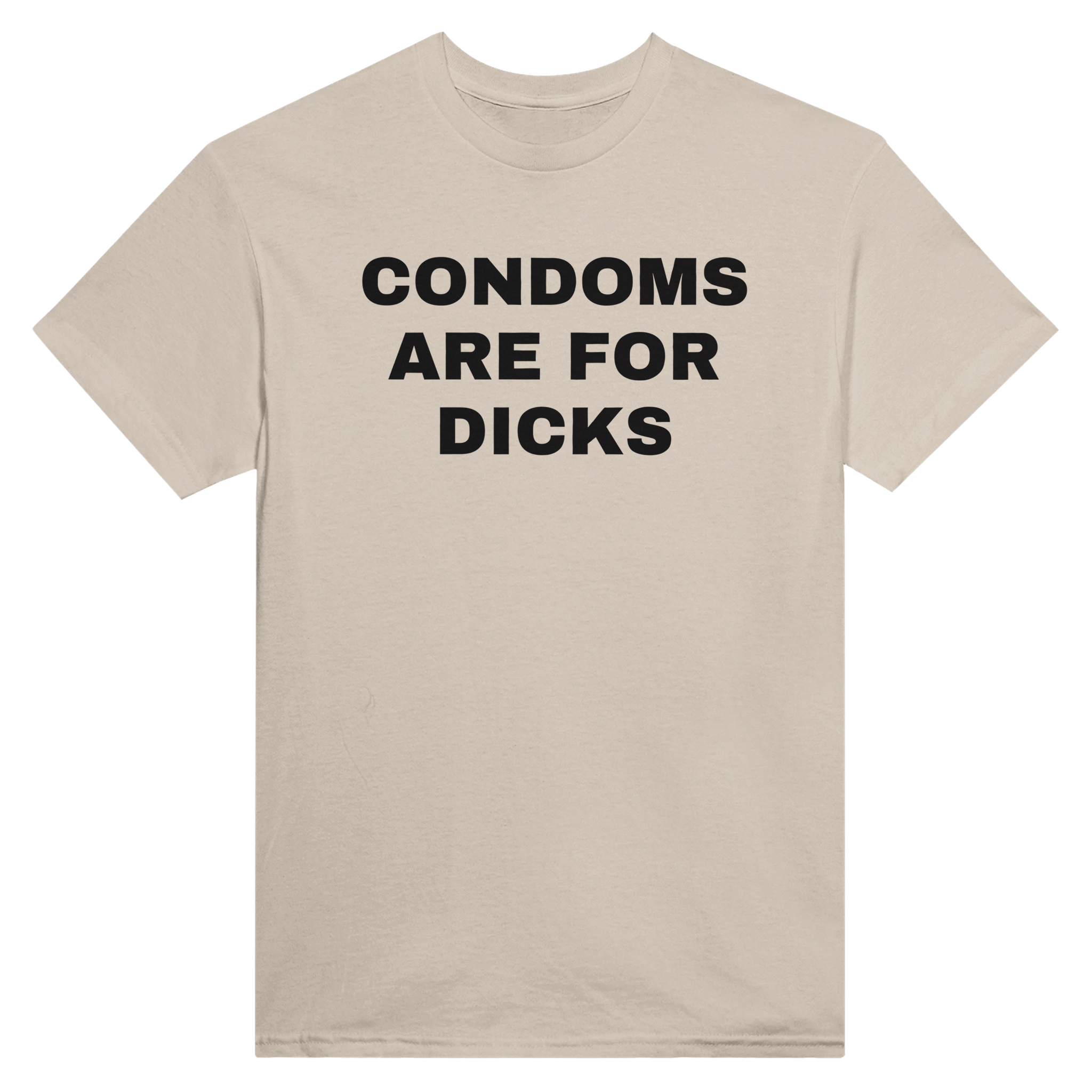 Condoms are for dicks – morsom t-skjorte fra Køddeklær