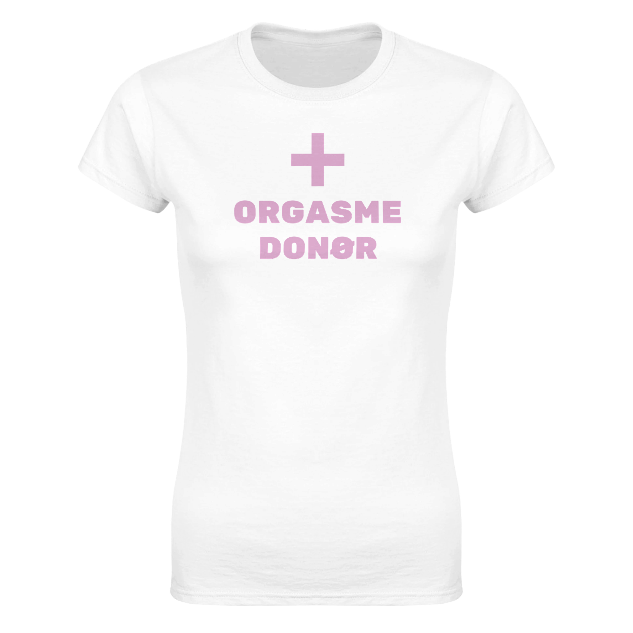 Orgasme donør – morsom dame-t-skjorte fra Køddeklær