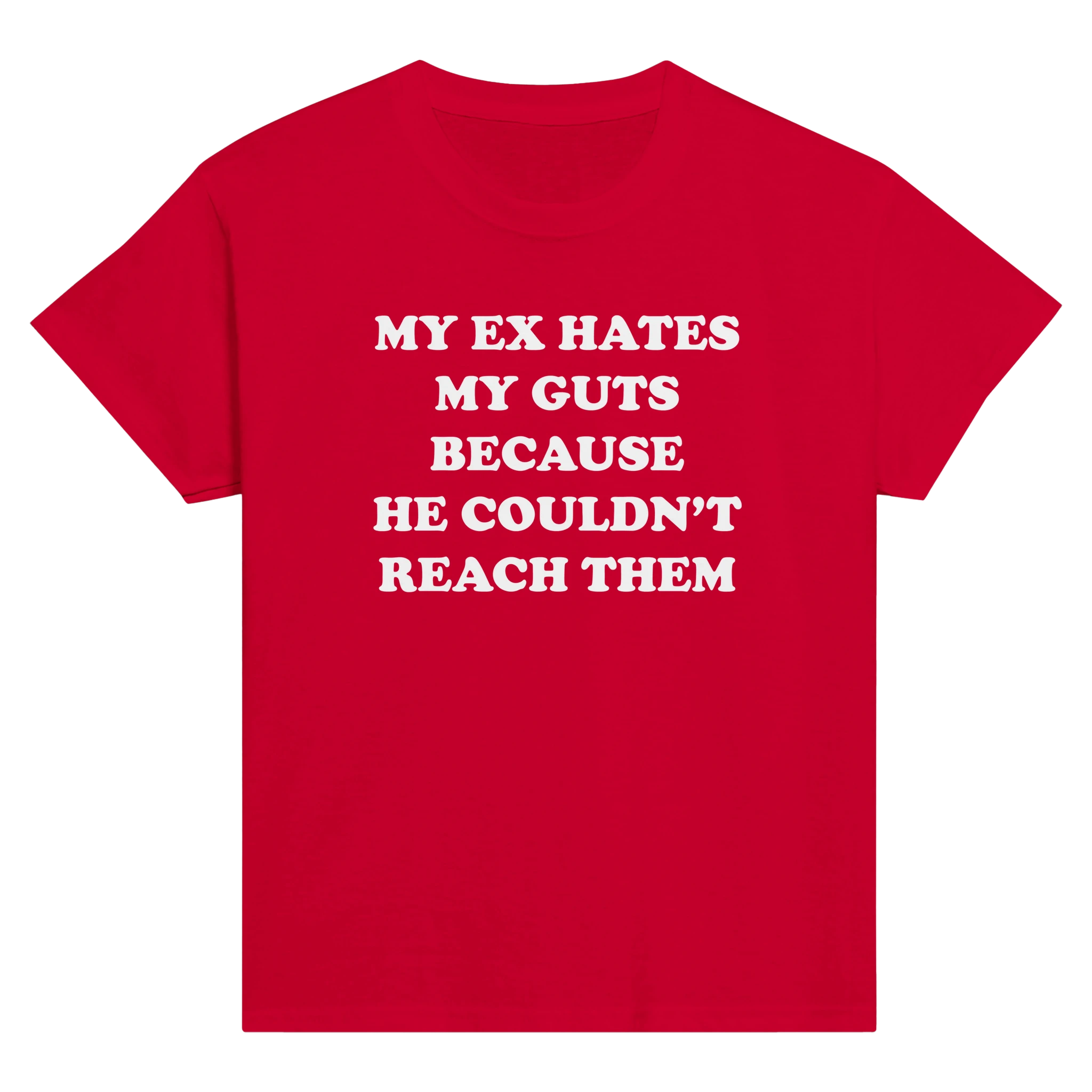 My ex hates my guts because he couldn't reach them – morsom baby tee fra Køddeklær