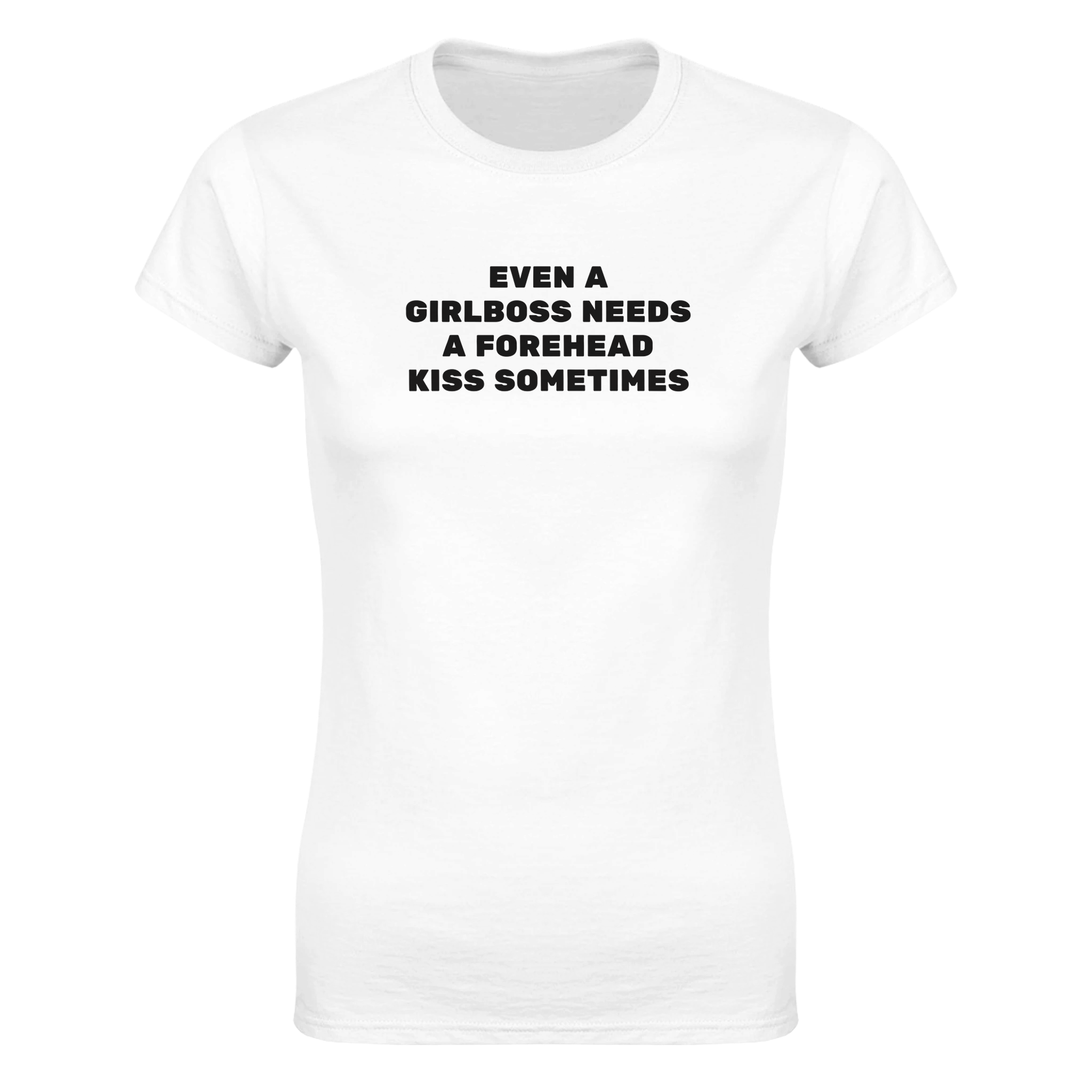 Even a girlboss needs a forehead kiss sometimes – morsom dame-t-skjorte fra Køddeklær