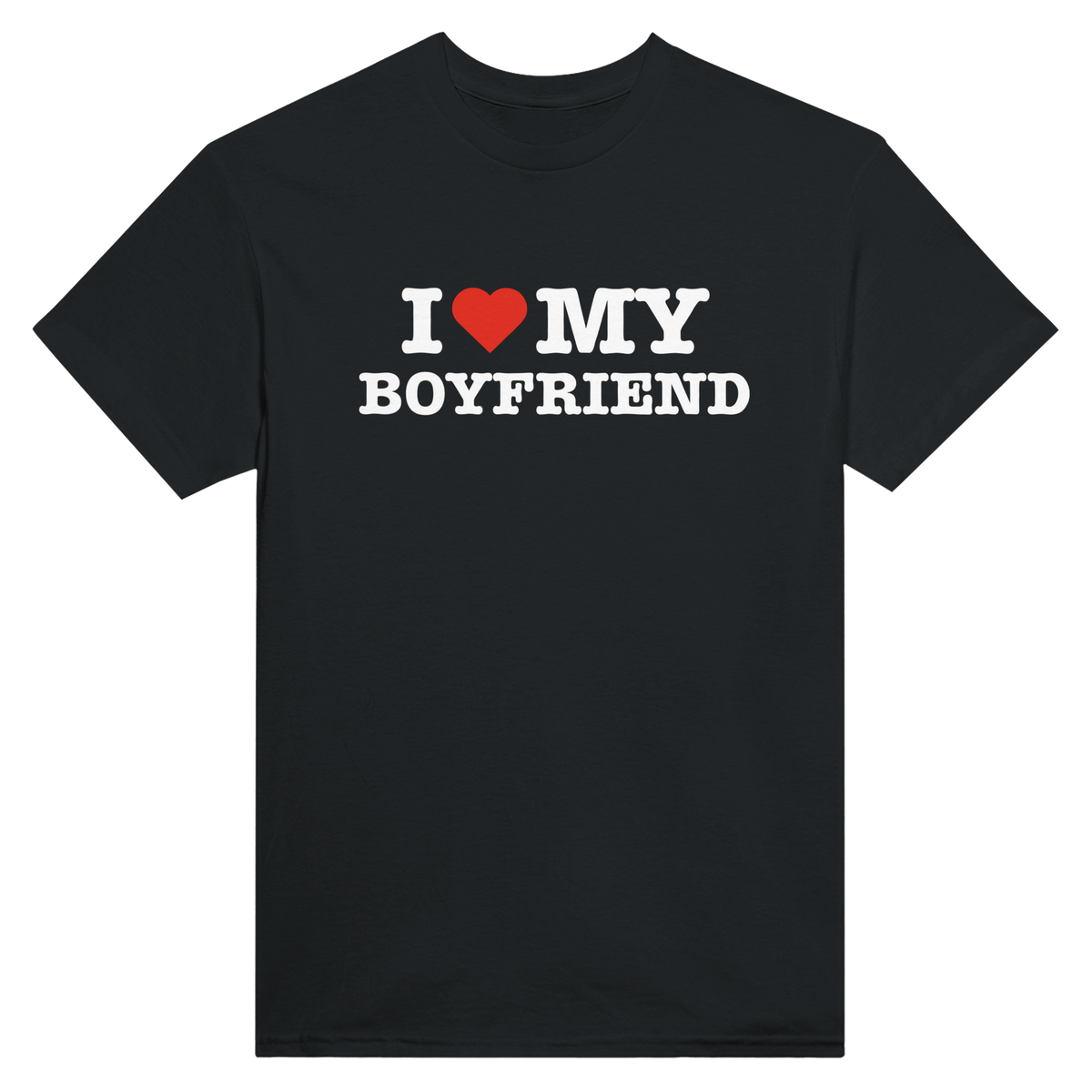 I love my boyfriend – morsom t-skjorte fra Køddeklær