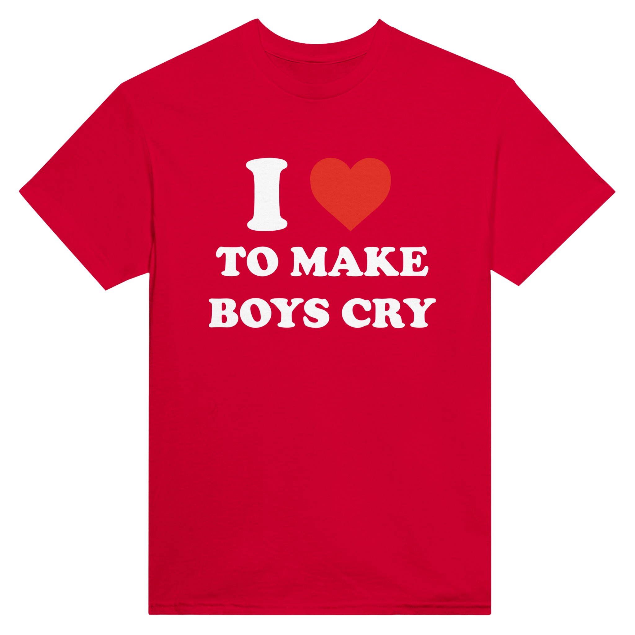 I love to make boys cry – morsom t-skjorte fra Køddeklær