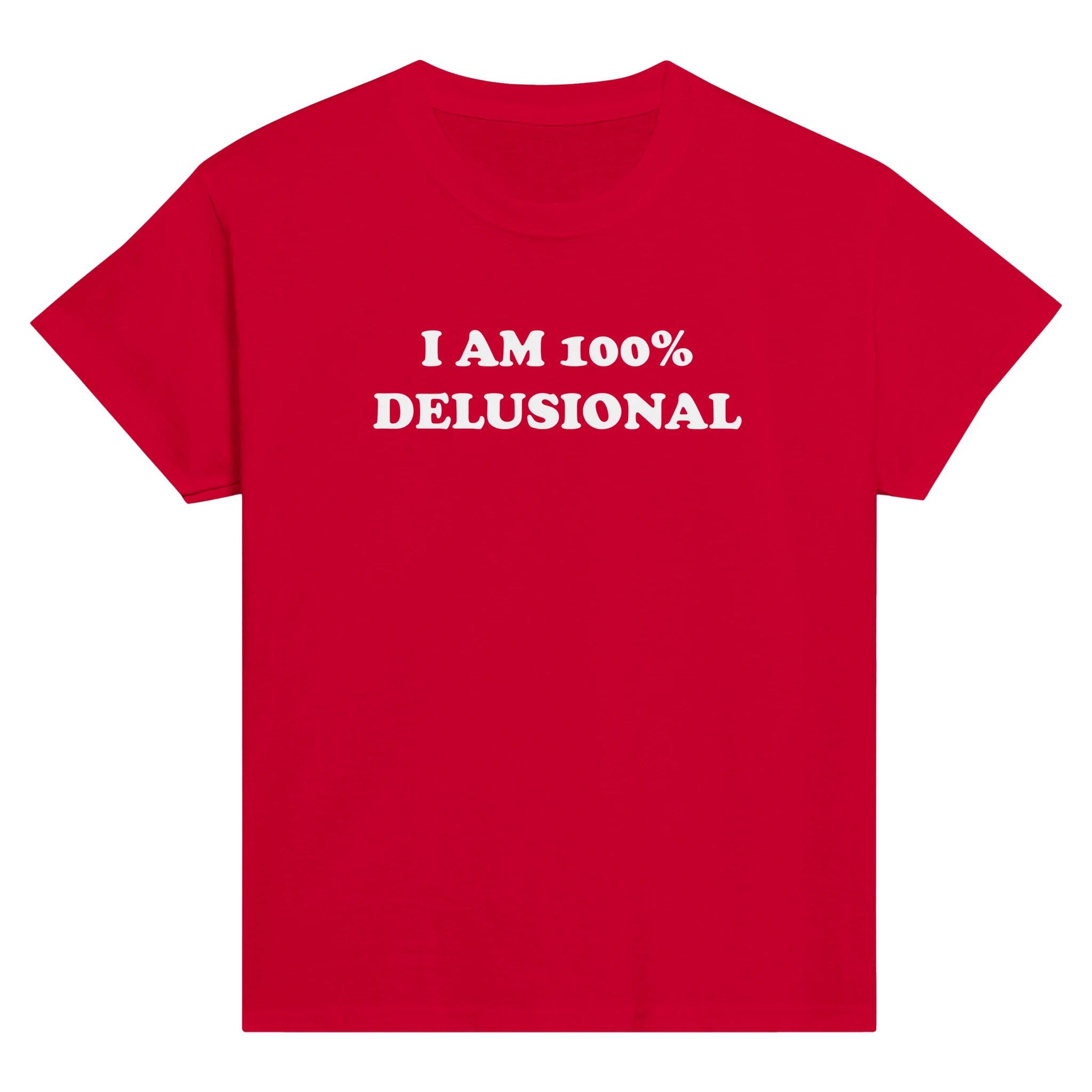 I am 100% delusional – morsom baby tee fra Køddeklær