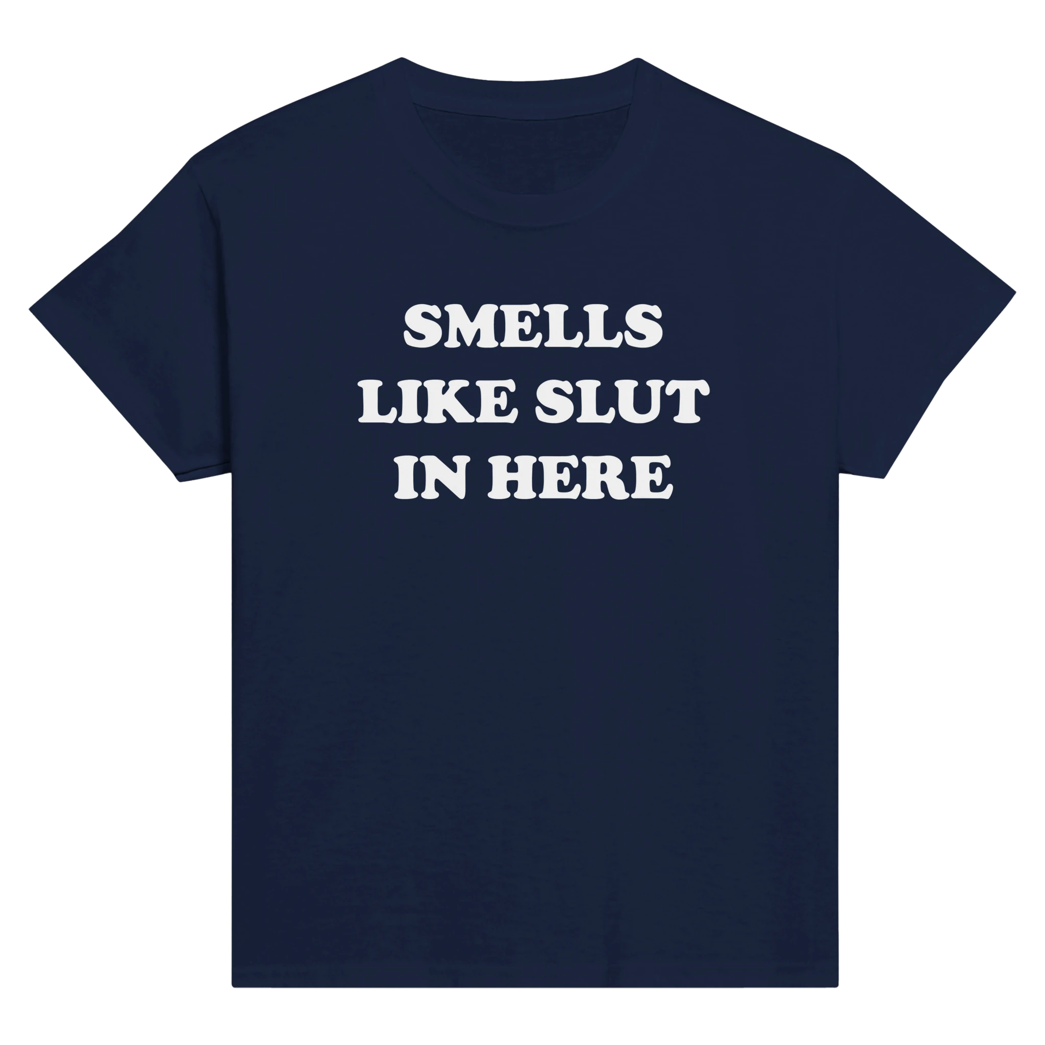Smells like slut in here – morsom baby tee fra Køddeklær