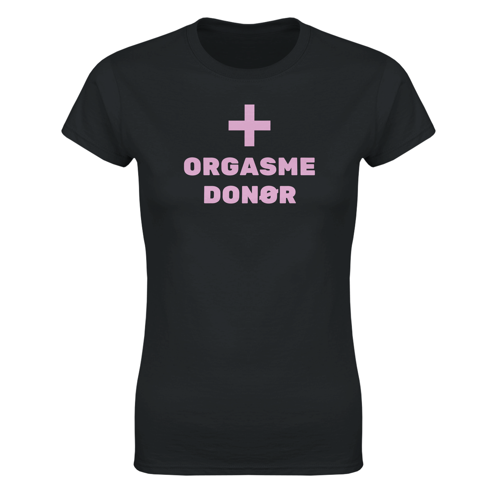 Orgasme donør – morsom dame-t-skjorte fra Køddeklær