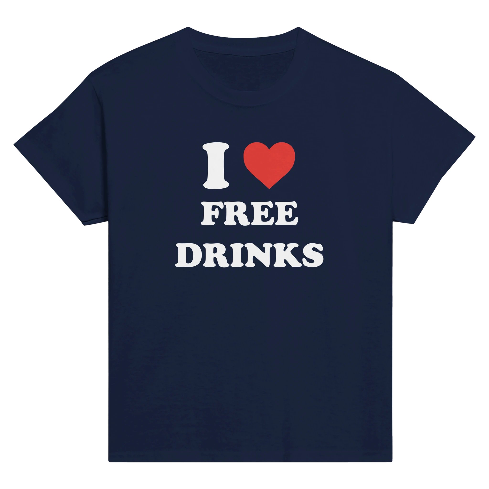 I love free drinks – morsom baby tee fra Køddeklær