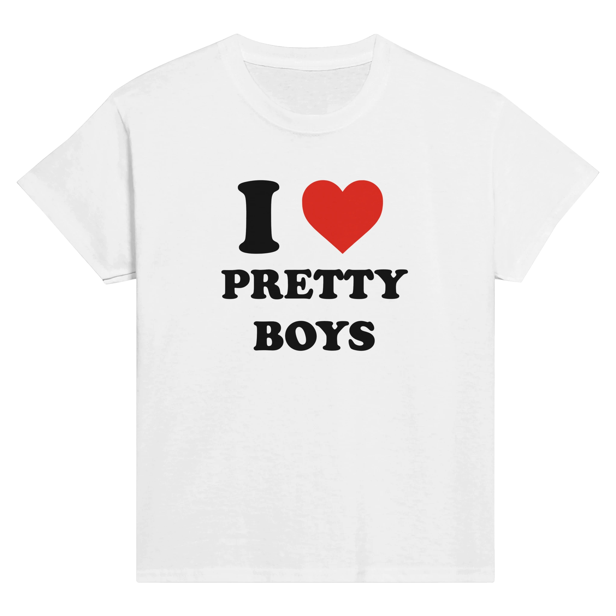 I love pretty boys – morsom baby tee fra Køddeklær