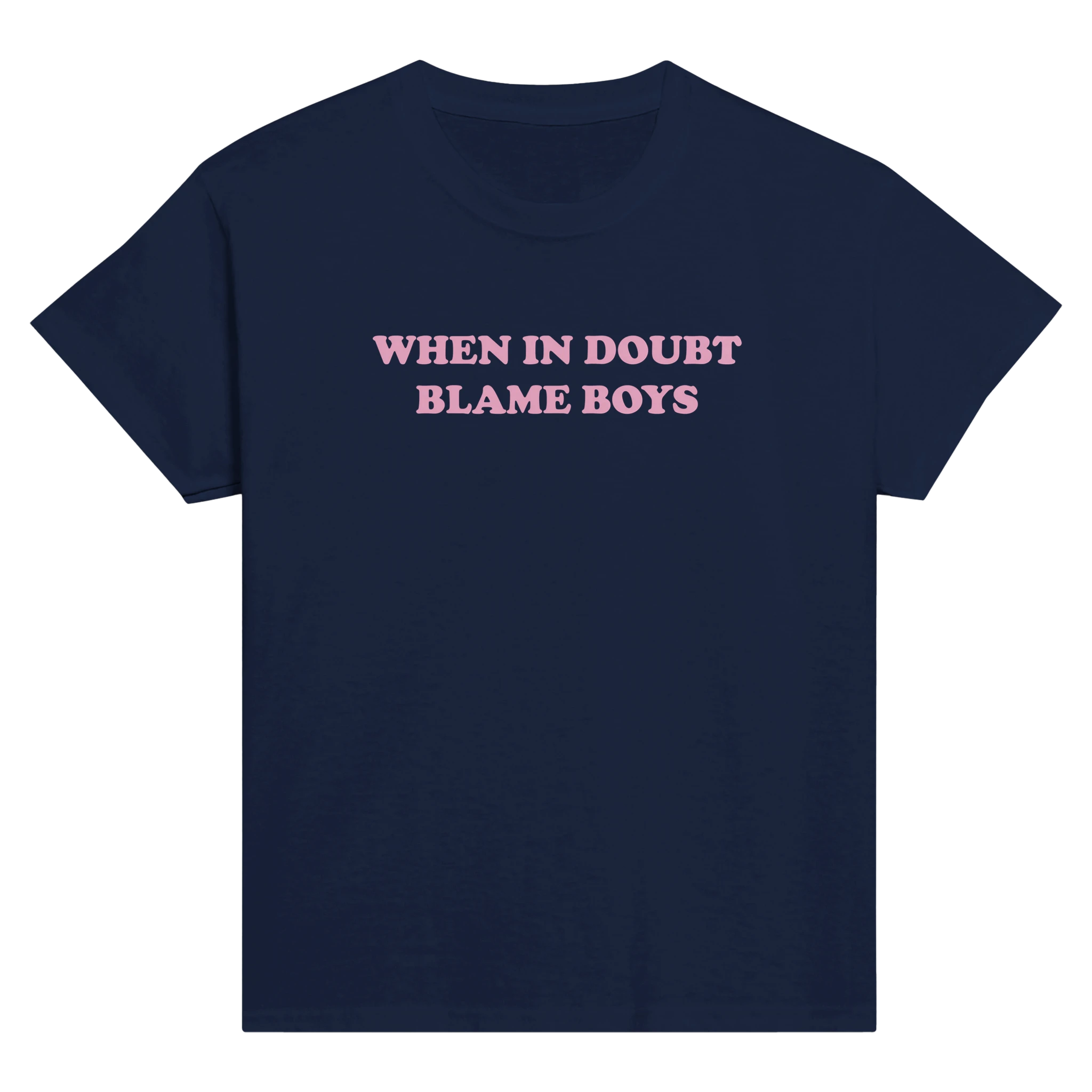 When in doubt blame boys – morsom baby tee fra Køddeklær