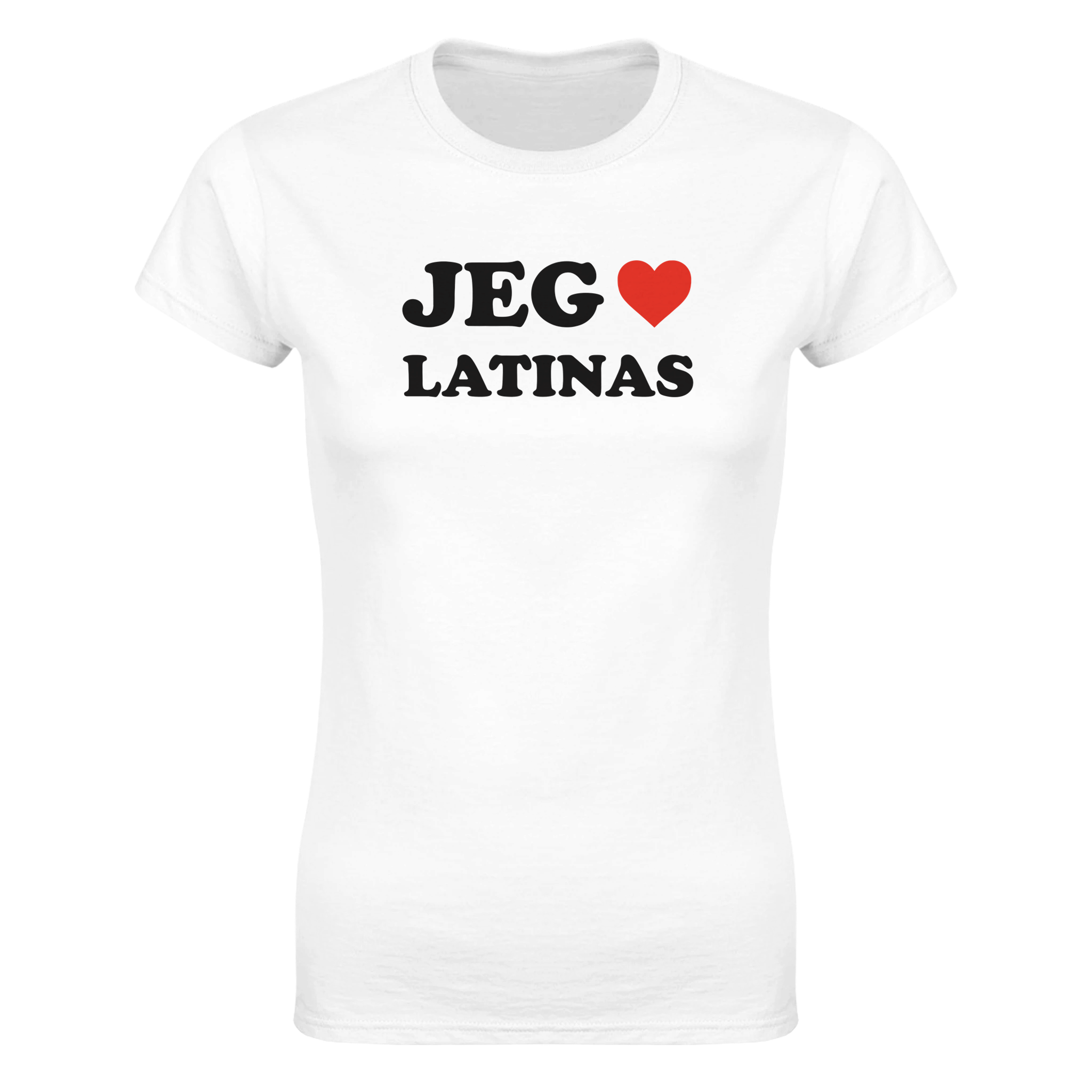 Jeg hjerte latinas – morsom dame-t-skjorte fra Køddeklær