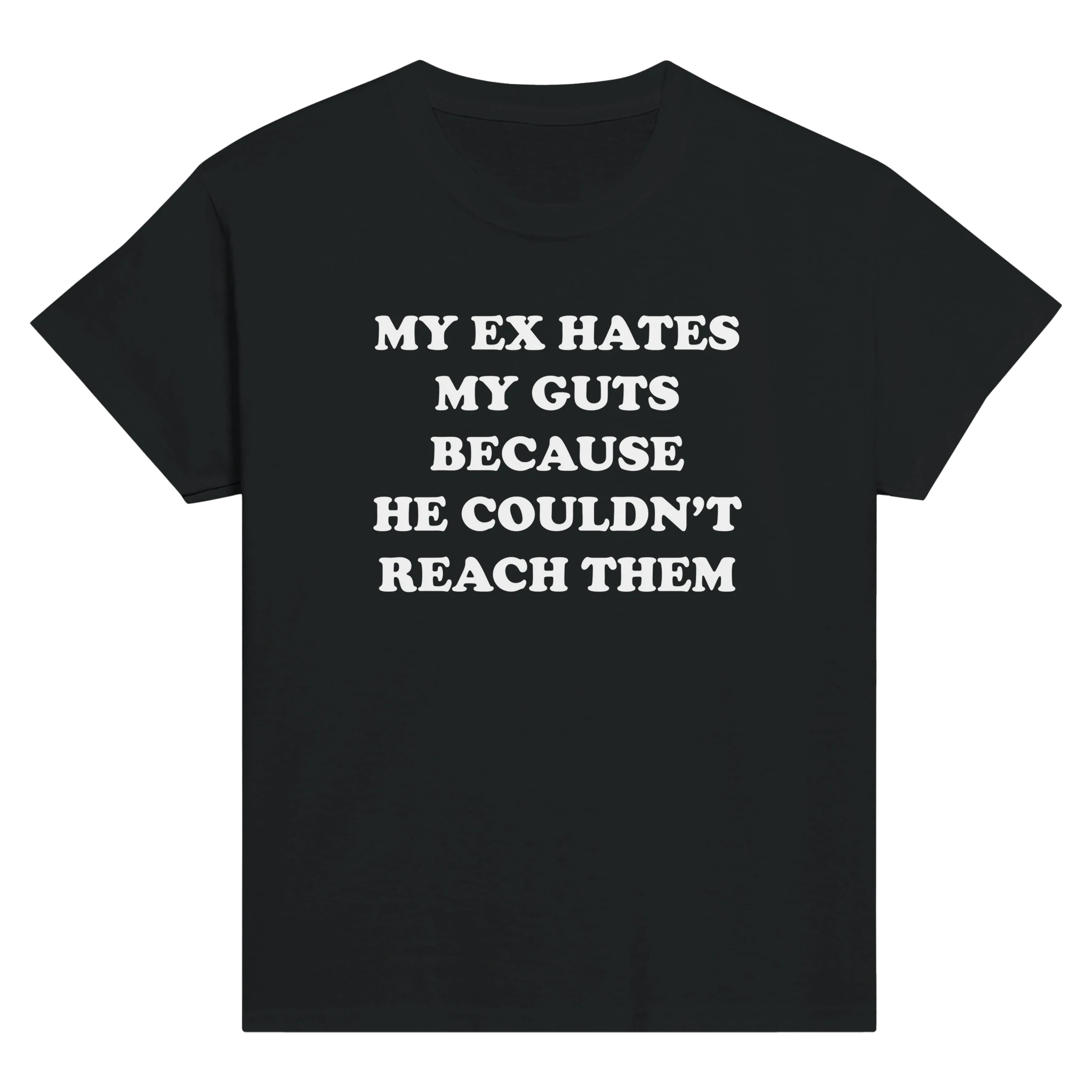 My ex hates my guts because he couldn't reach them – morsom baby tee fra Køddeklær