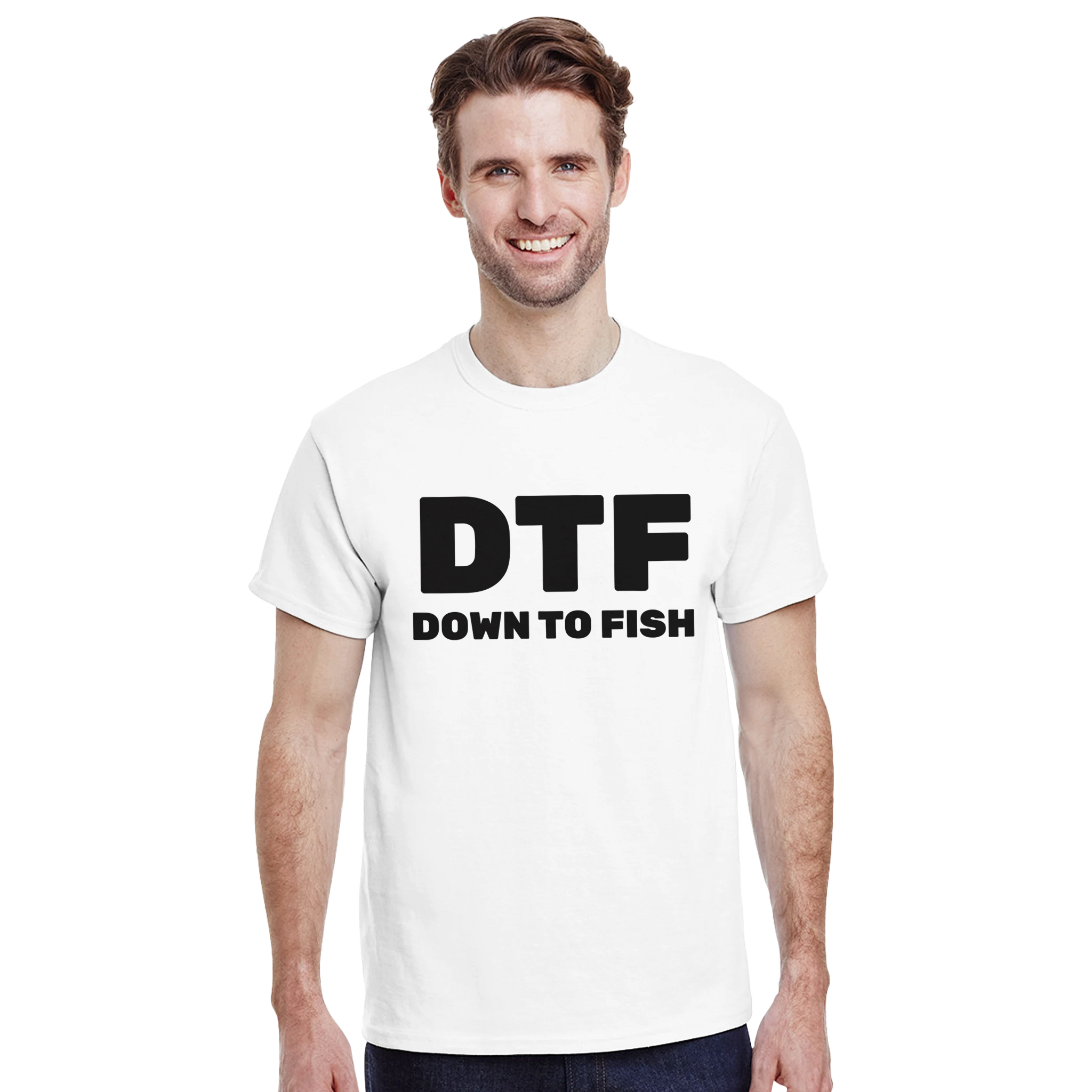 Dtf down to fish – morsom t-skjorte fra Køddeklær
