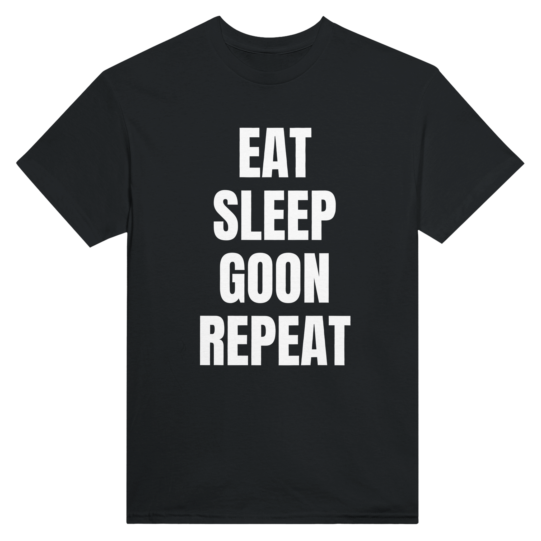 Eat sleep goon repeat – morsom t-skjorte fra Køddeklær