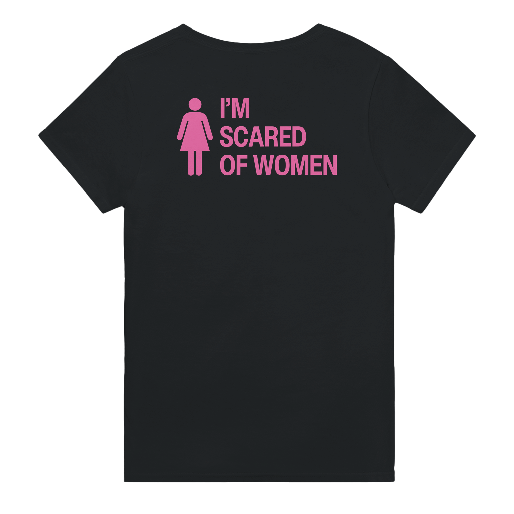 I'm scared of women – morsom t-skjorte med backprint fra Køddeklær