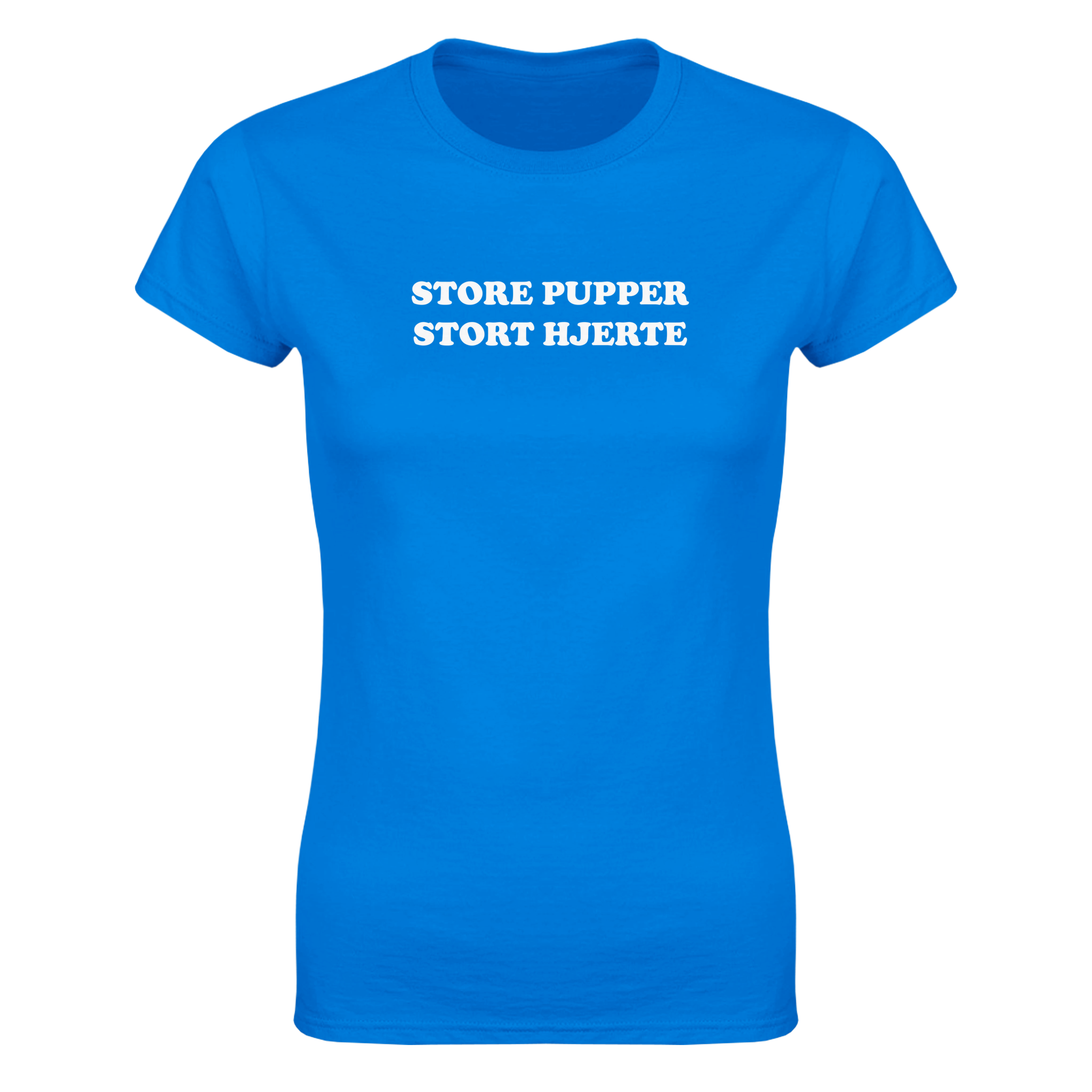 Store pupper stort hjerte – morsom dame-t-skjorte fra Køddeklær
