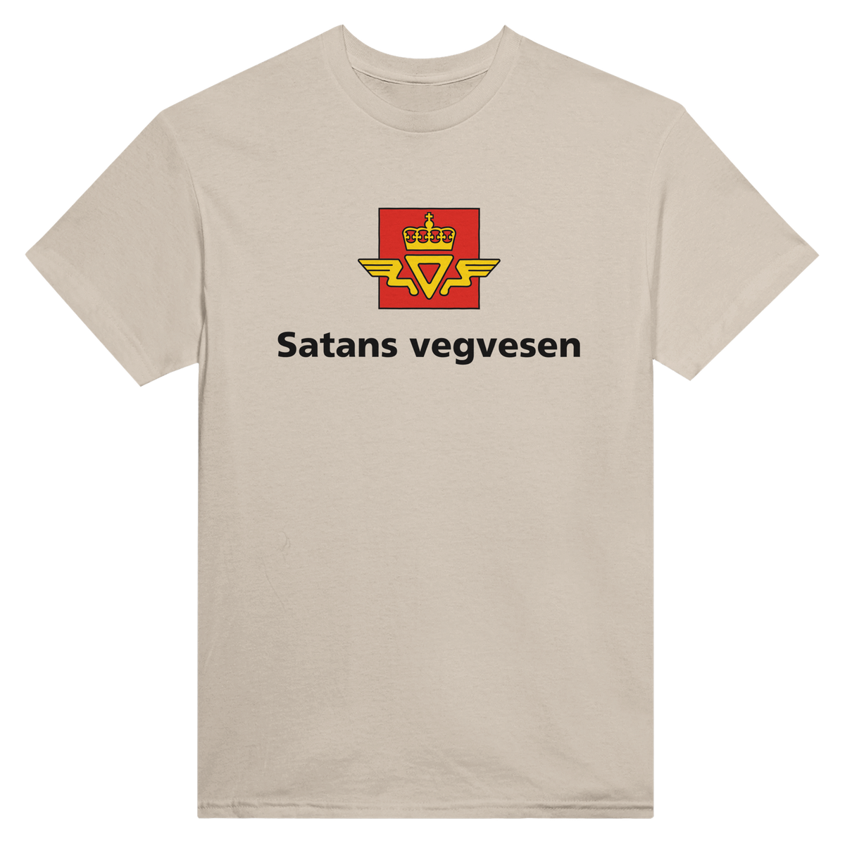 Satans vegvesen – morsom t-skjorte med norsk humor fra Køddeklær