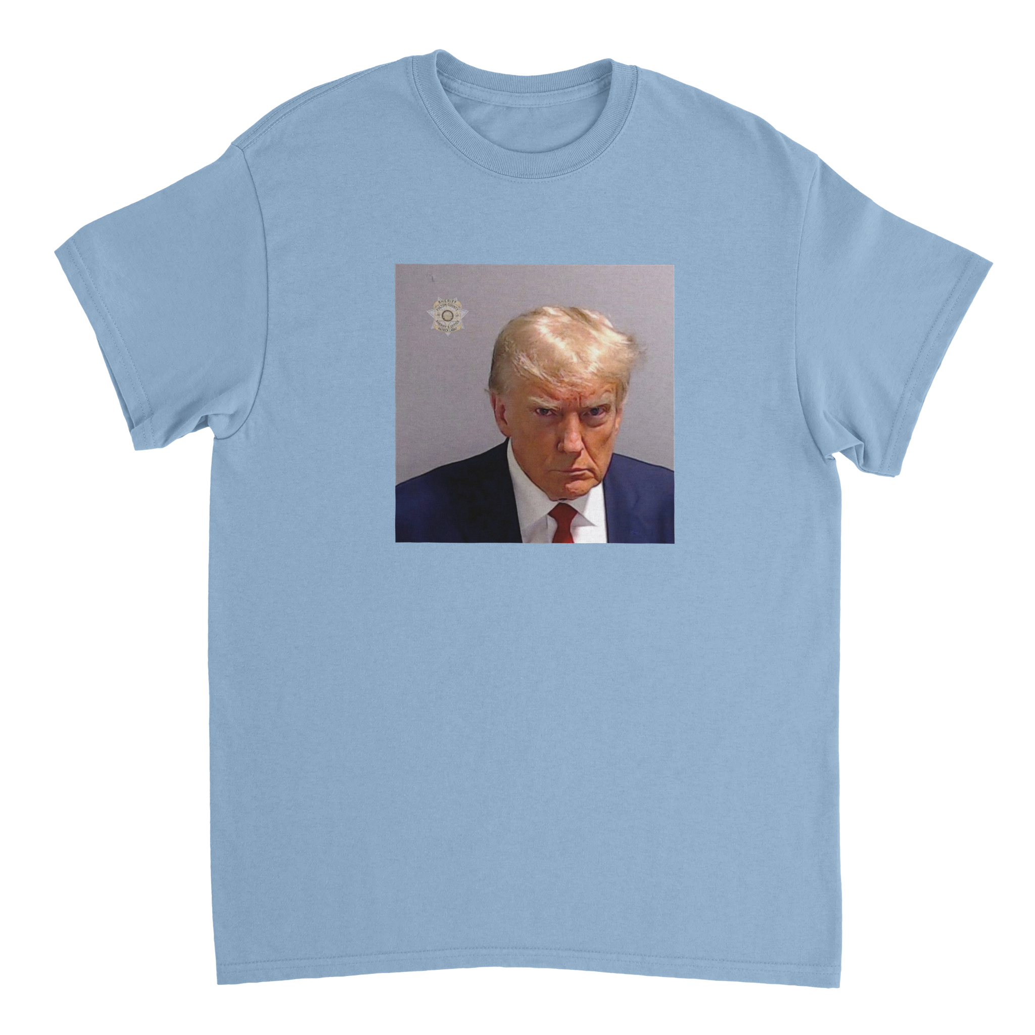 Donald trump mugshot – morsom t-skjorte fra Køddeklær