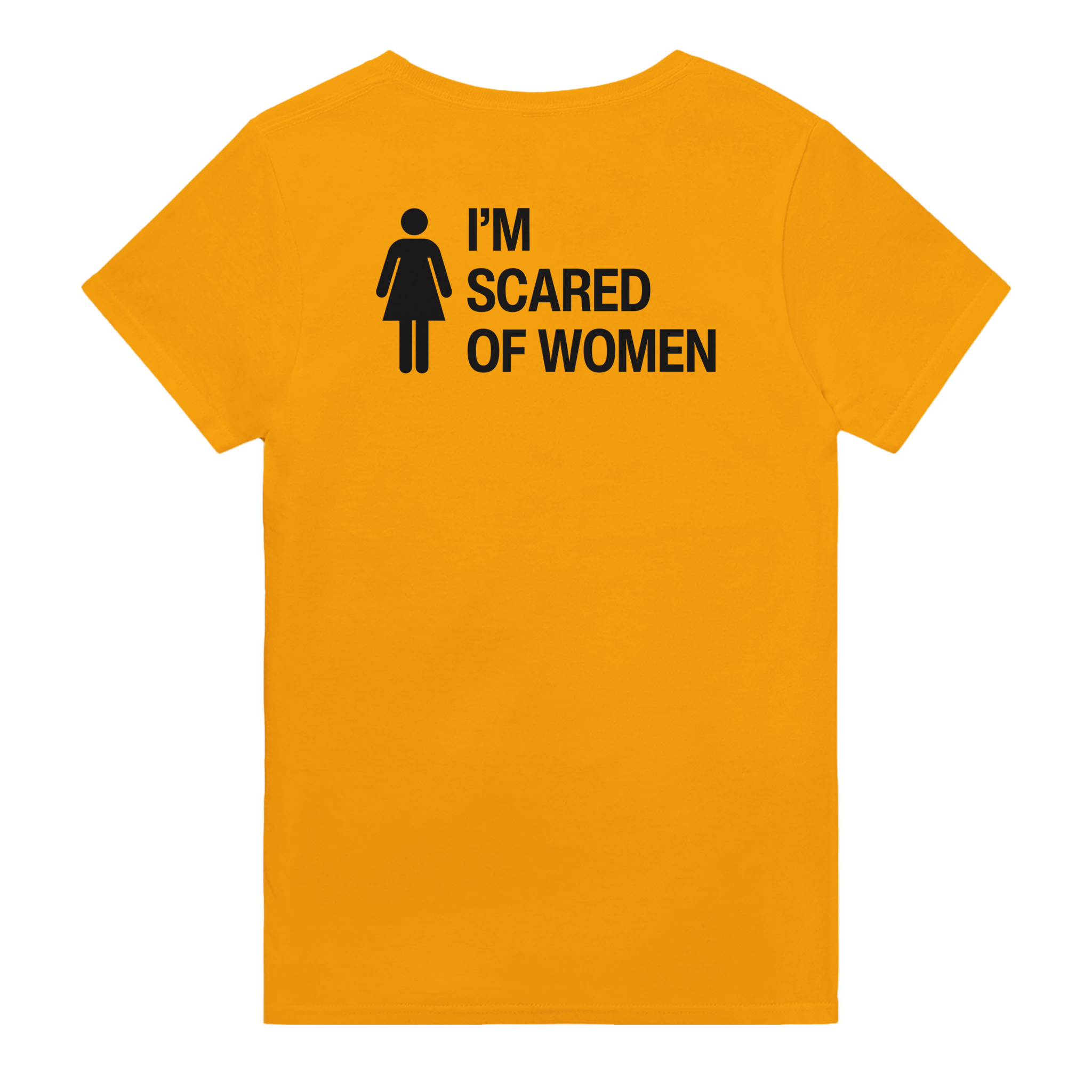 I'm scared of women – morsom t-skjorte med backprint fra Køddeklær