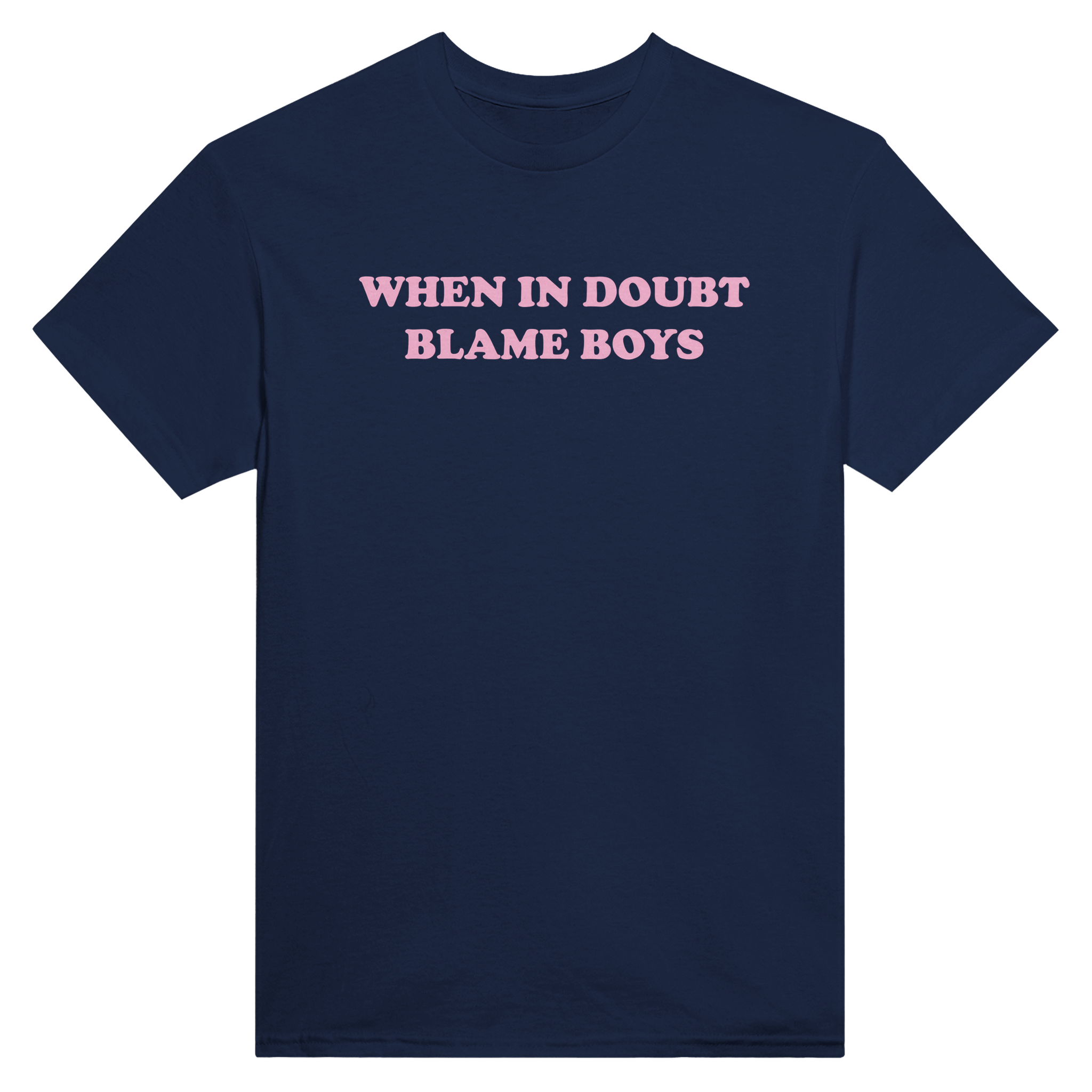 When in doubt blame boys – morsom t-skjorte fra Køddeklær