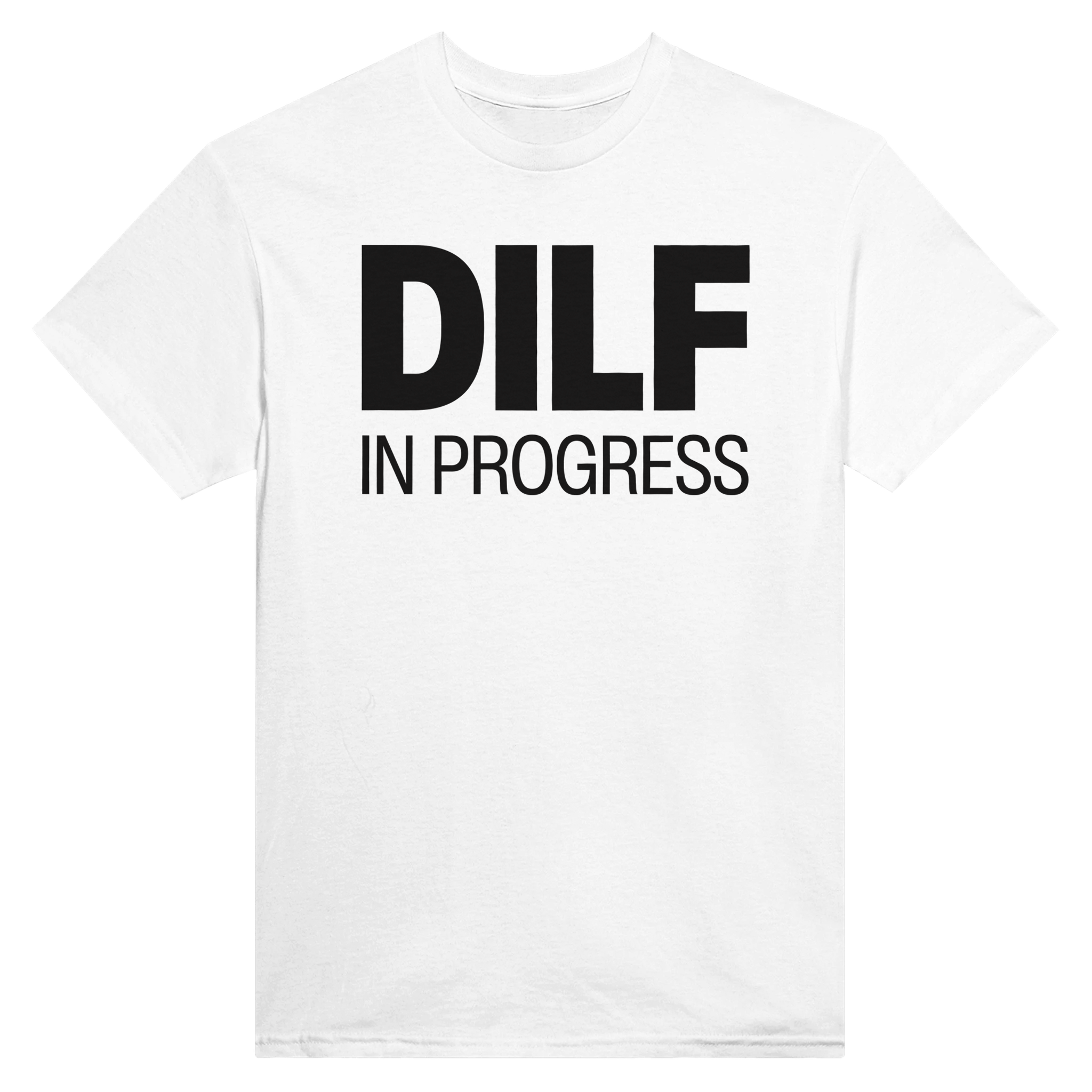 Dilf in progress – morsom t-skjorte fra Køddeklær