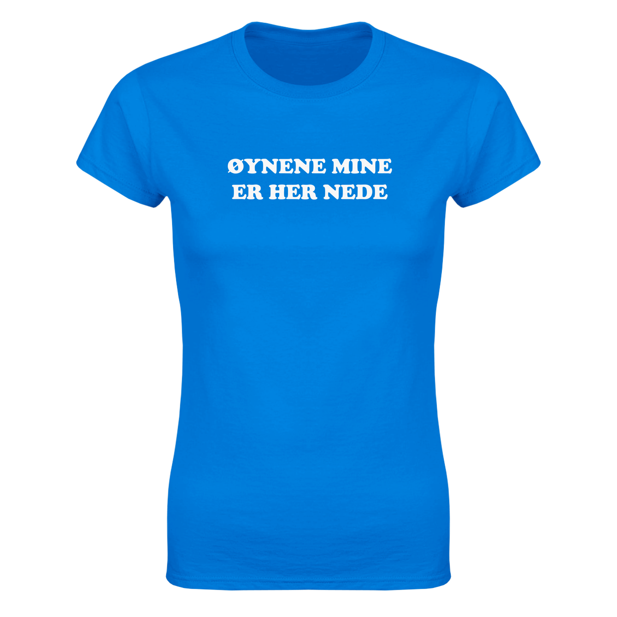 Øynene mine er her nede – morsom dame-t-skjorte fra Køddeklær