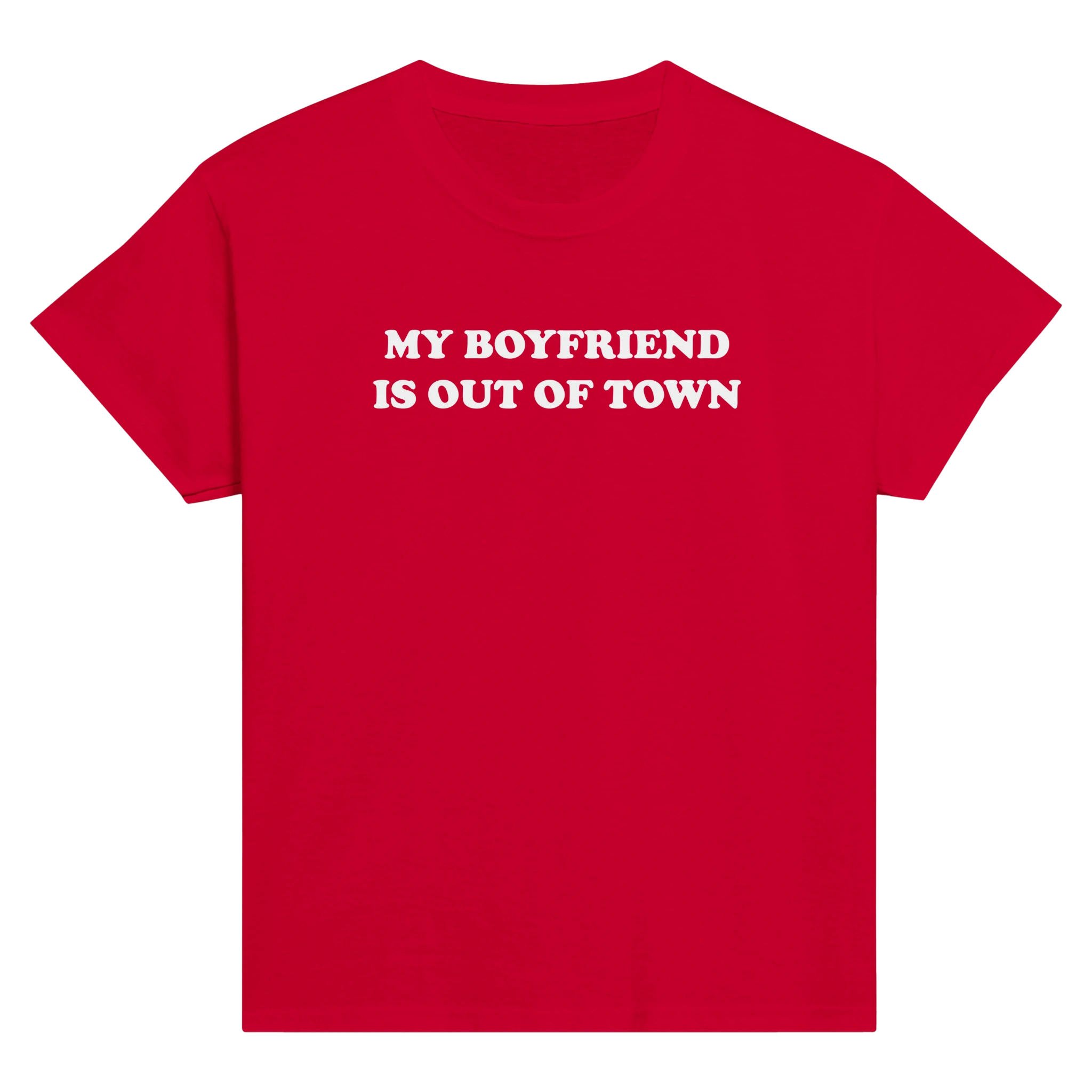 My boyfriend is out of town – morsom baby tee fra Køddeklær