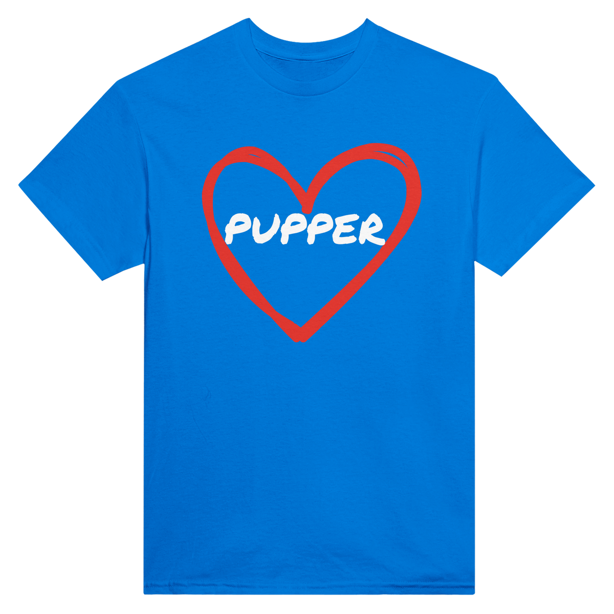 Pupper i et hjerte – morsom t-skjorte med norsk humor fra Køddeklær
