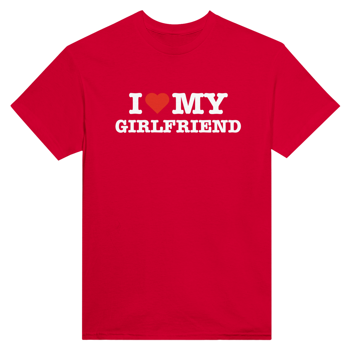 I love my girlfriend – morsom t-skjorte fra Køddeklær