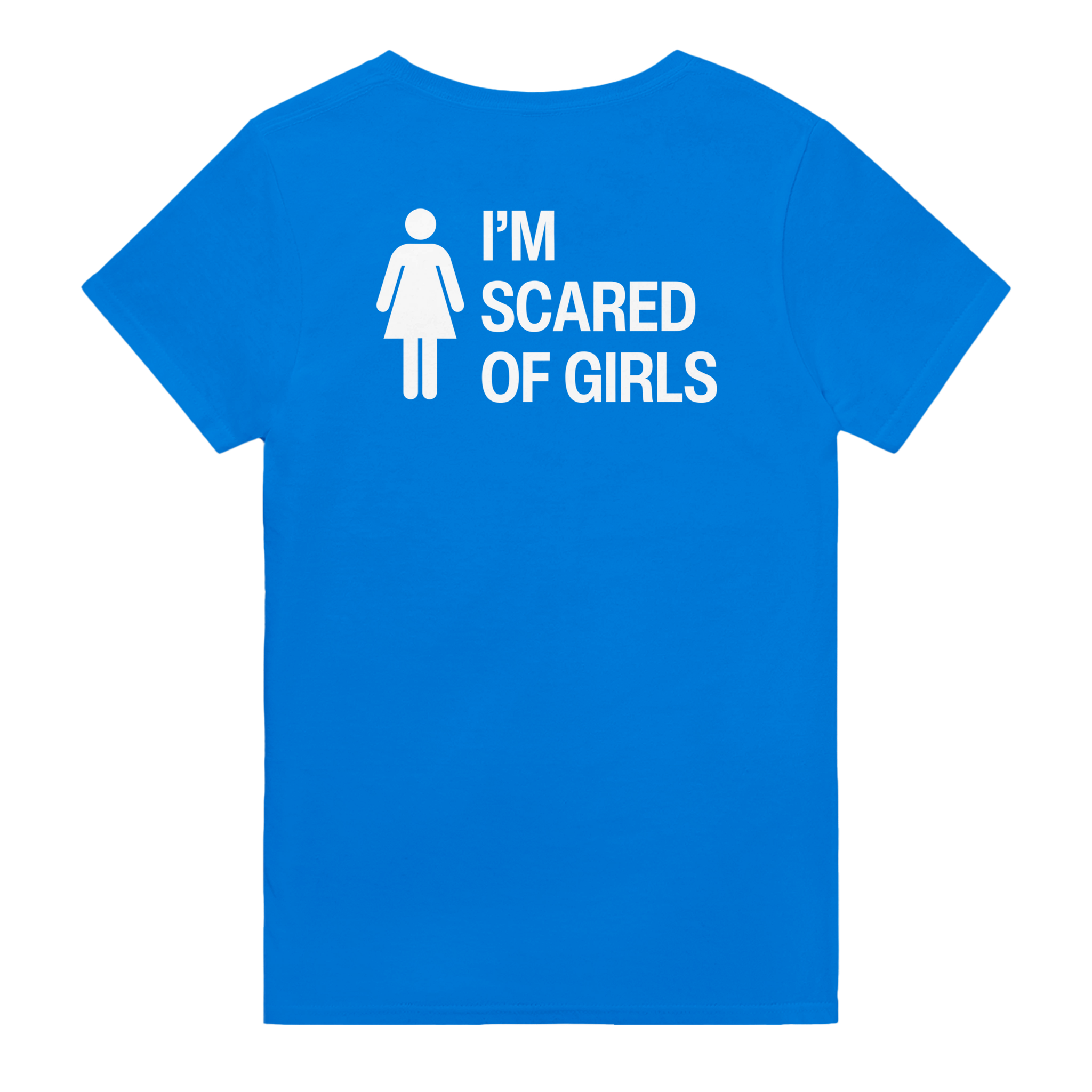 I'm scared of girls – morsom t-skjorte med backprint fra Køddeklær