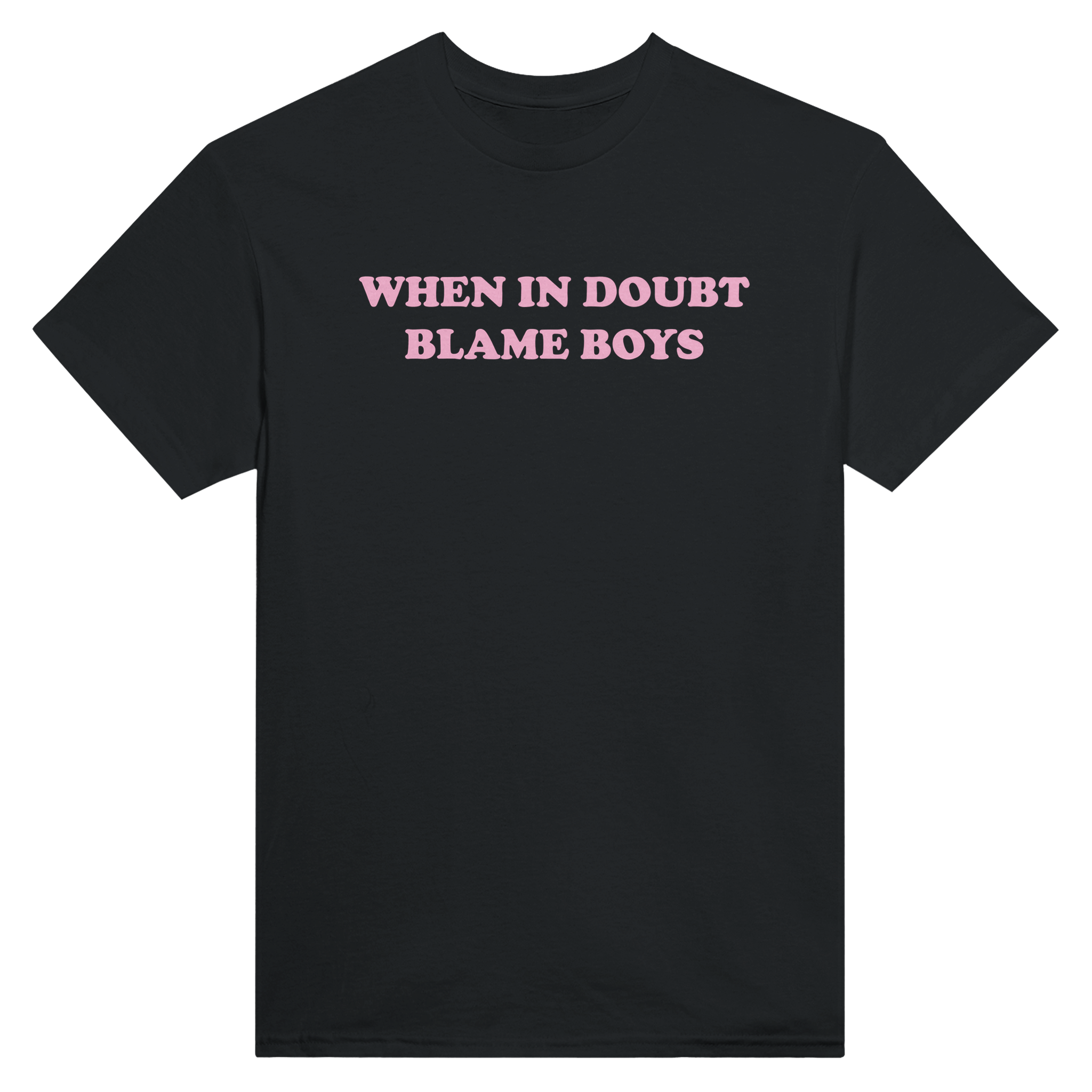 When in doubt blame boys – morsom t-skjorte fra Køddeklær
