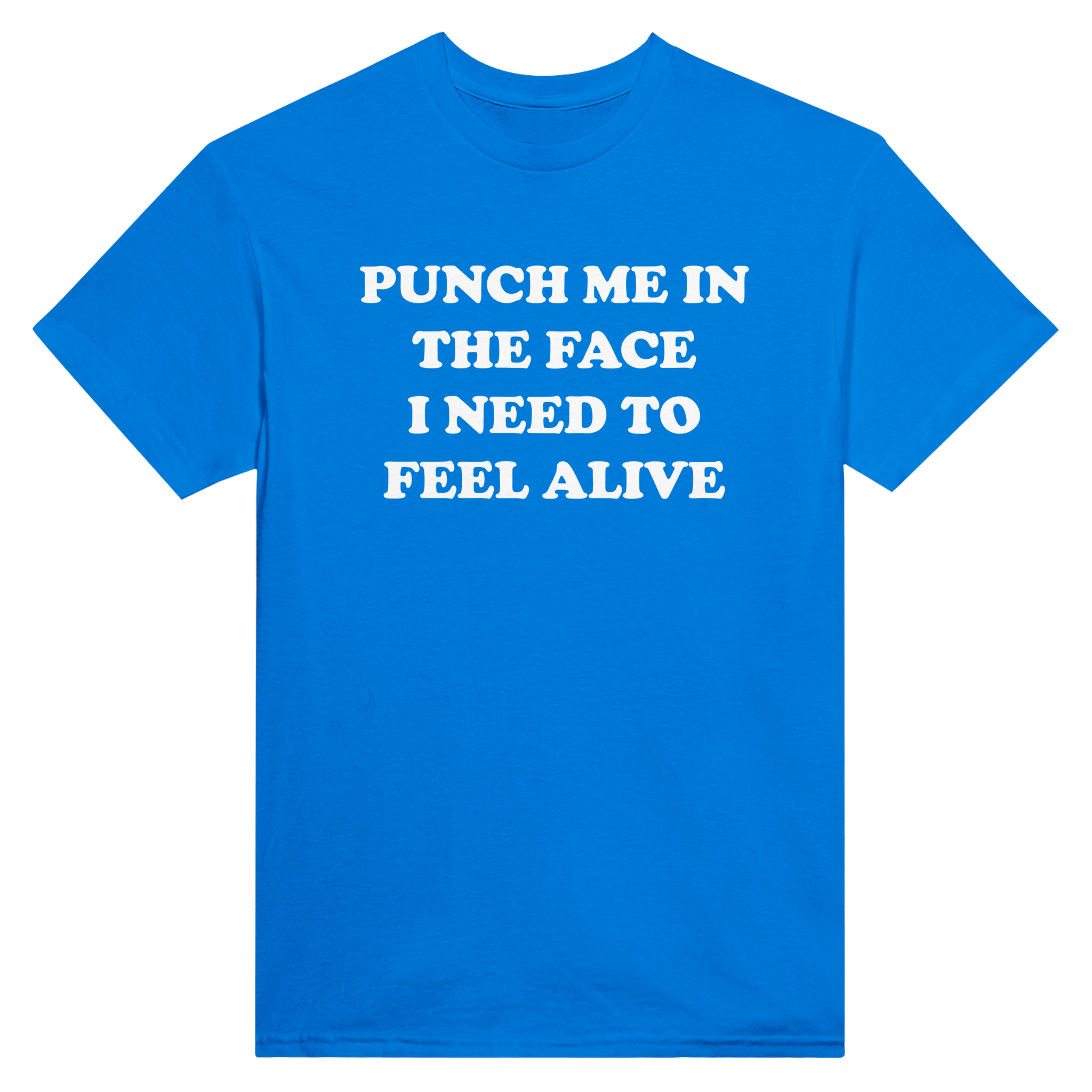 Punch me in the face i need to feel alive – morsom t-skjorte fra Køddeklær