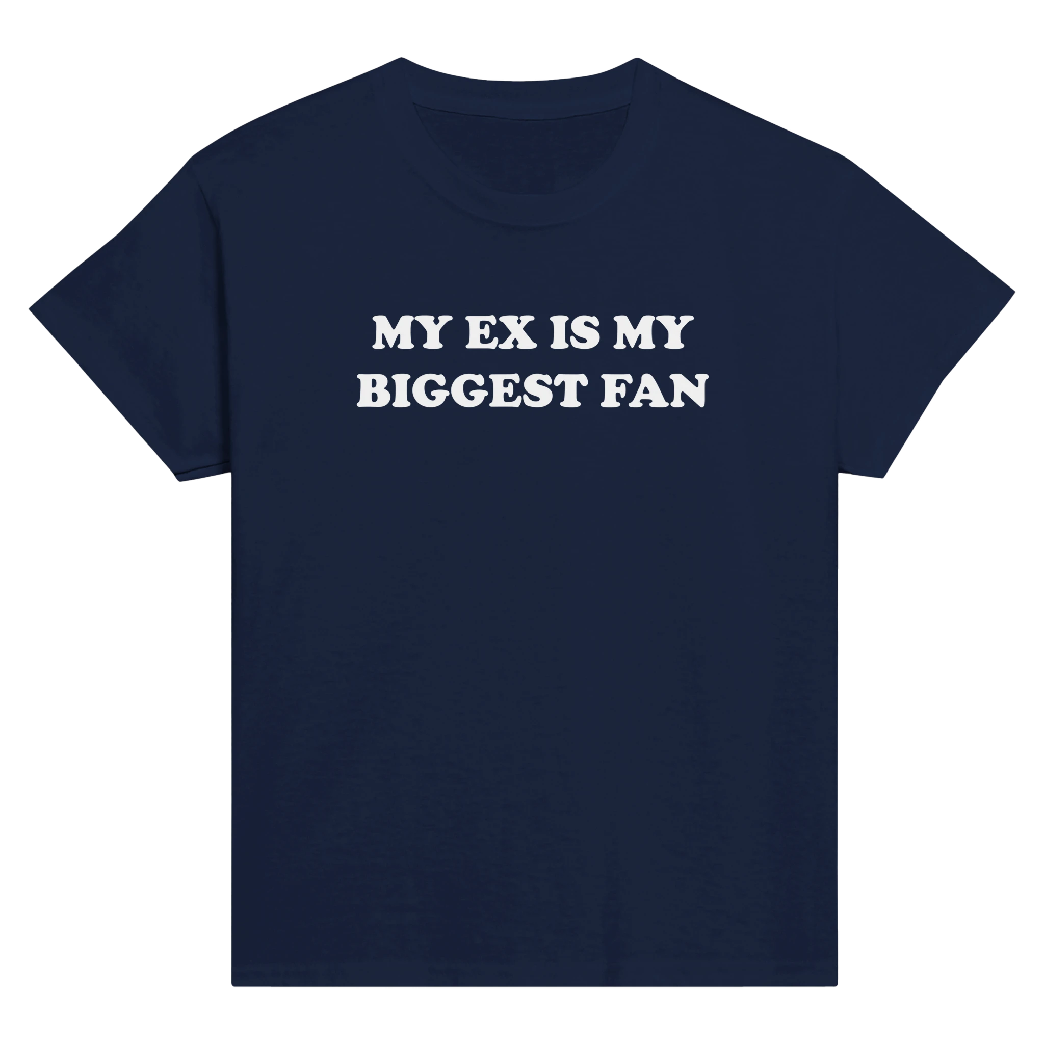 My ex is my biggest fan – morsom baby tee fra Køddeklær