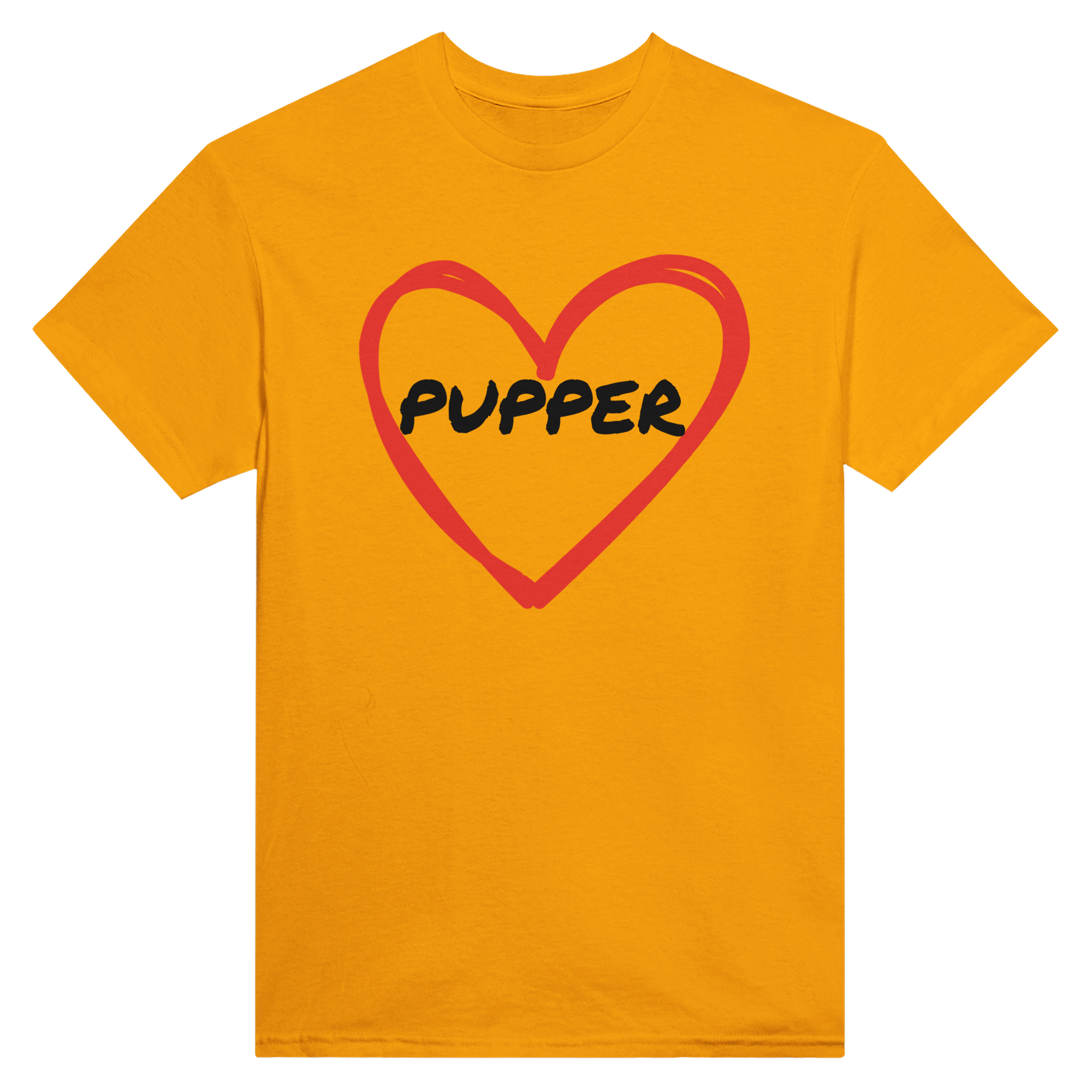 Pupper i et hjerte – morsom t-skjorte med norsk humor fra Køddeklær